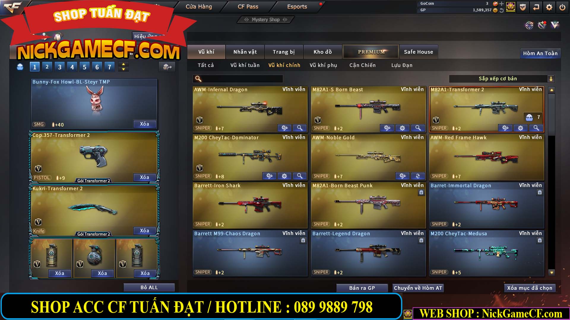 MÃ CF13083 - GIÁ : 6M2 - CHIẾN C4 - ZOM - 58 VIP - VIP5