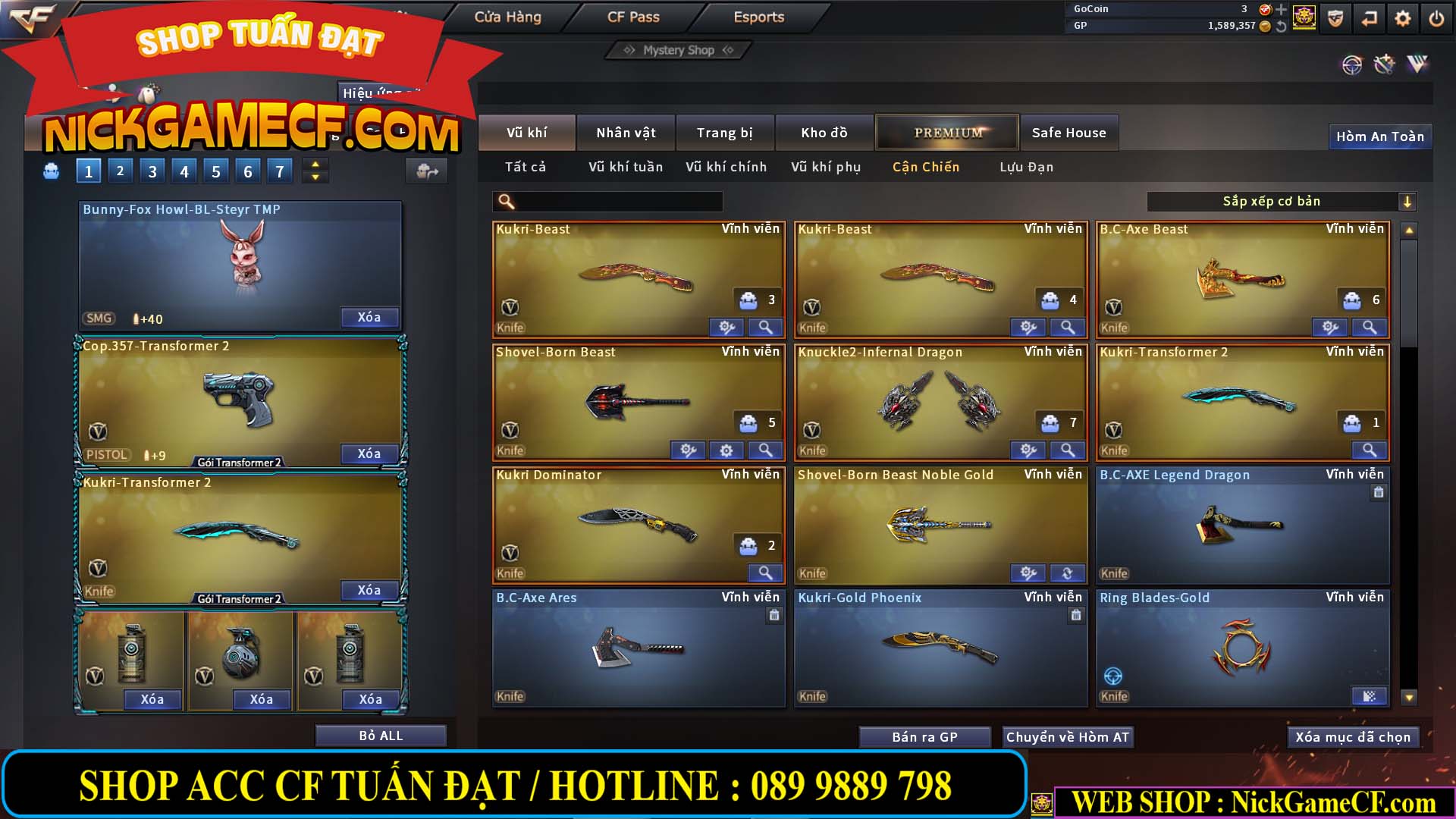 MÃ CF13083 - GIÁ : 6M2 - CHIẾN C4 - ZOM - 58 VIP - VIP5