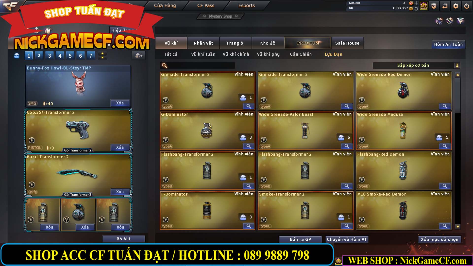 MÃ CF13083 - GIÁ : 6M2 - CHIẾN C4 - ZOM - 58 VIP - VIP5