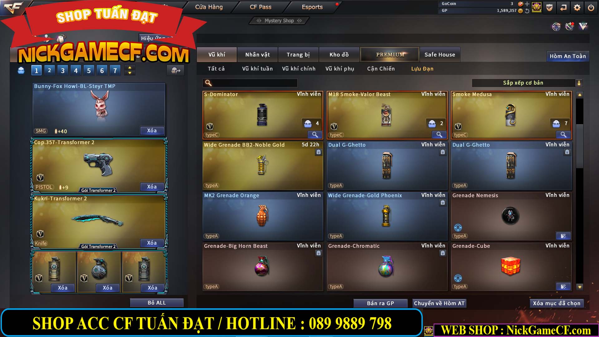 MÃ CF13083 - GIÁ : 6M2 - CHIẾN C4 - ZOM - 58 VIP - VIP5