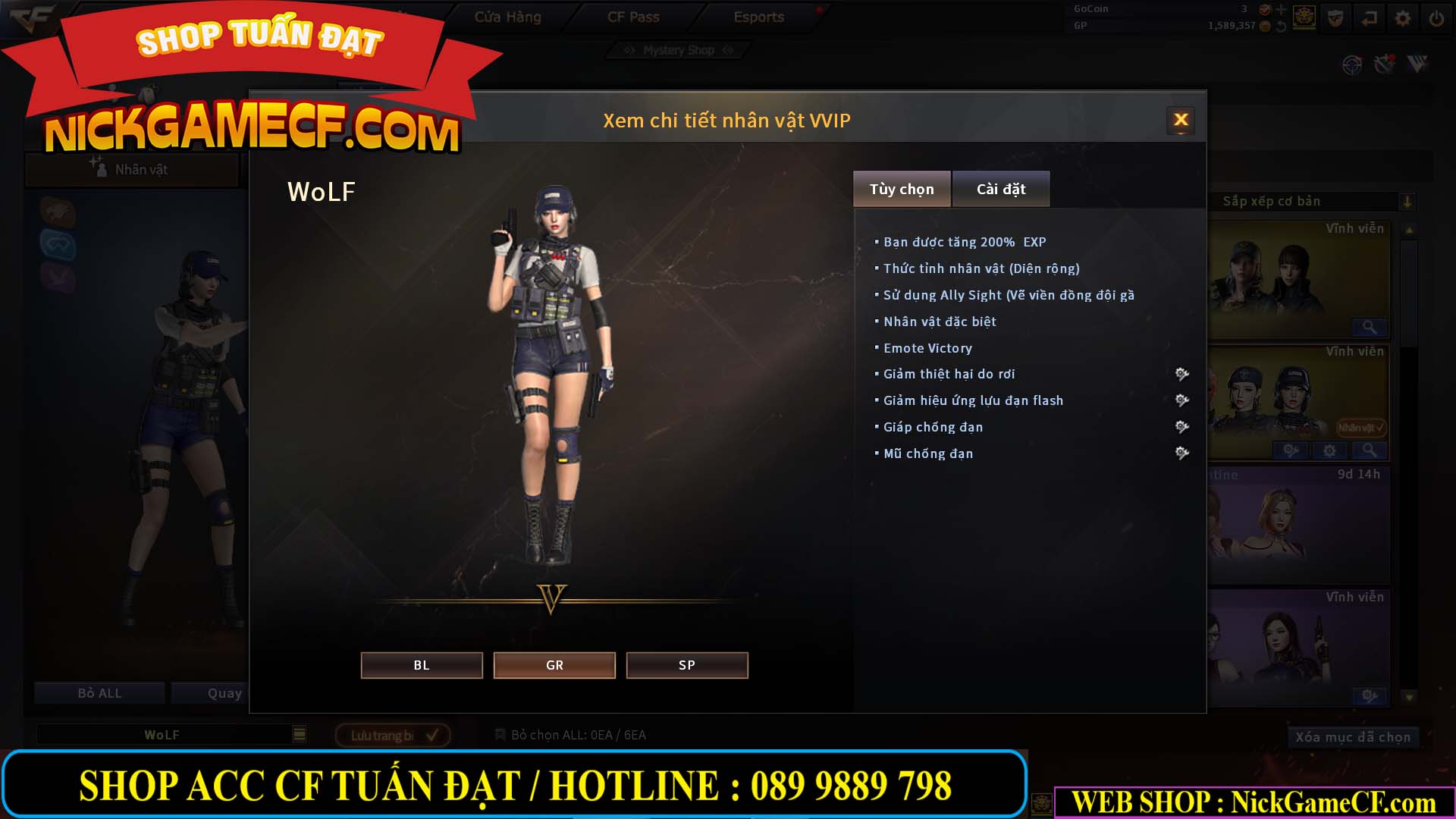 MÃ CF13083 - GIÁ : 6M2 - CHIẾN C4 - ZOM - 58 VIP - VIP5