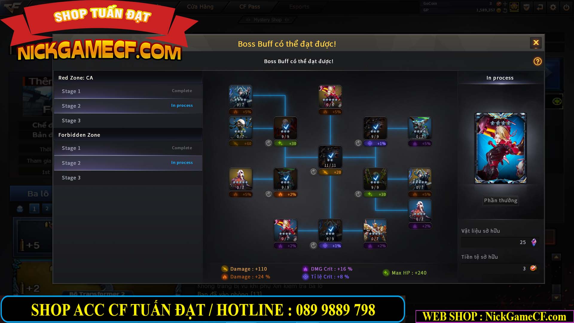 MÃ CF13083 - GIÁ : 6M2 - CHIẾN C4 - ZOM - 58 VIP - VIP5