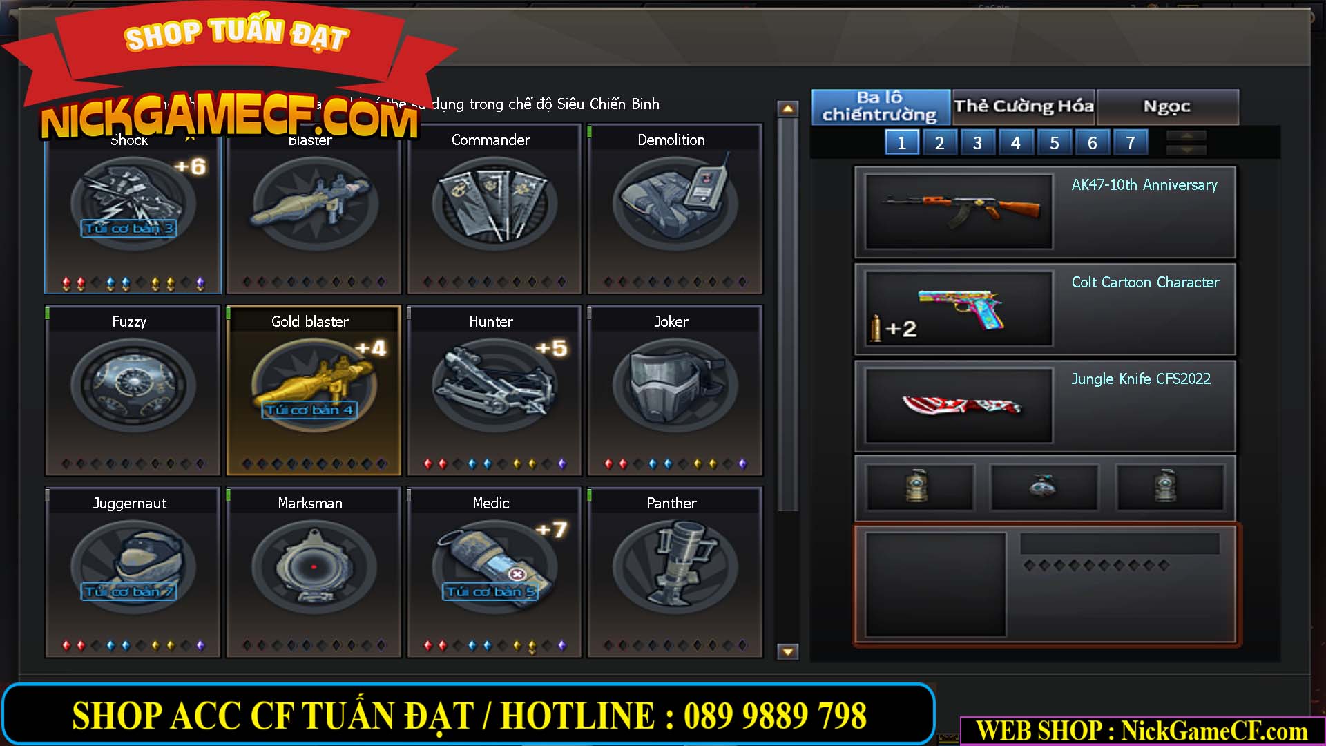 MÃ CF13083 - GIÁ : 6M2 - CHIẾN C4 - ZOM - 58 VIP - VIP5