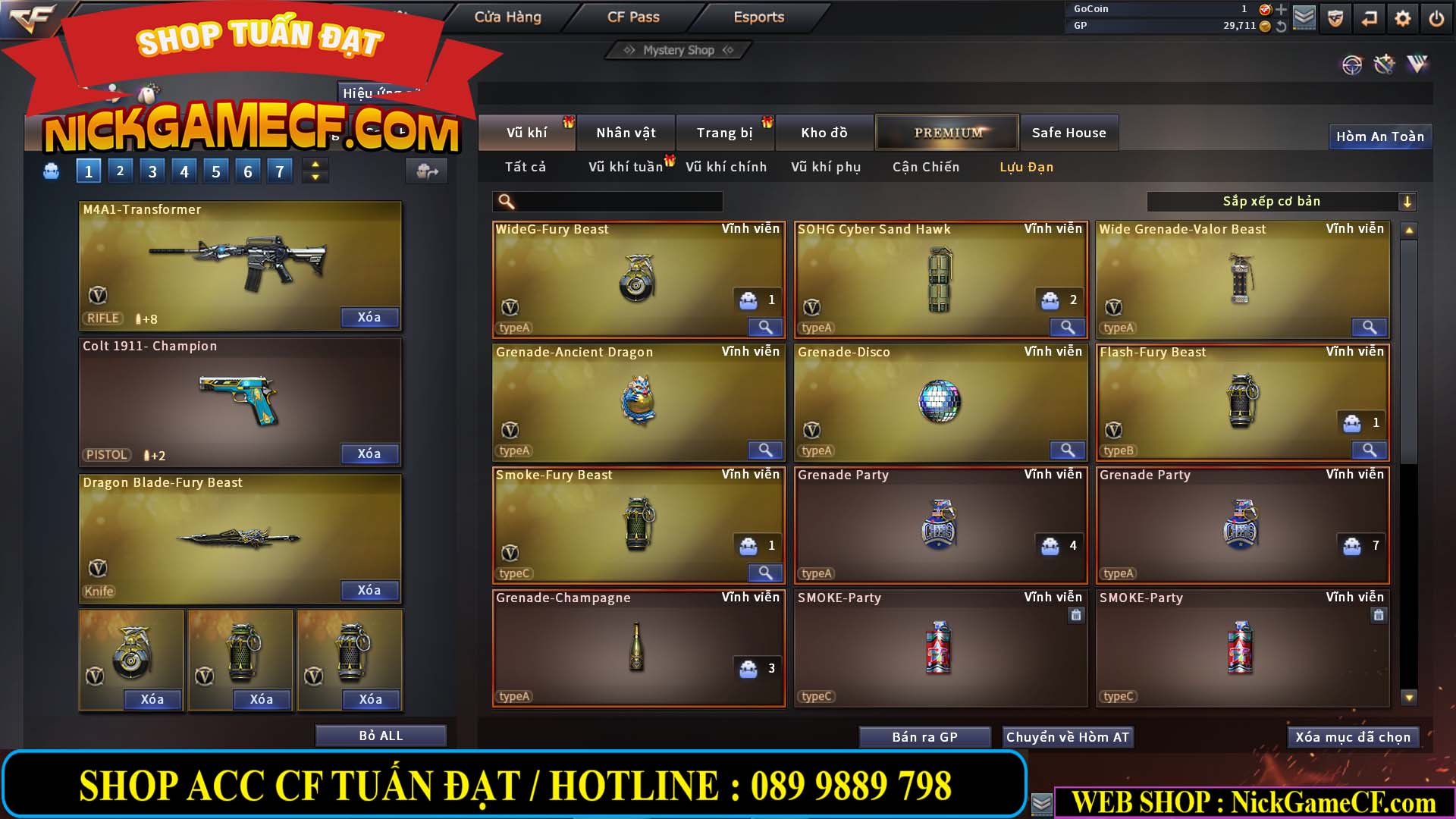 MÃ CF13161 - GIÁ : 3M5 - CHIẾN C4 SIÊU NÉT - TRÙM TÂN BINH - VIP5