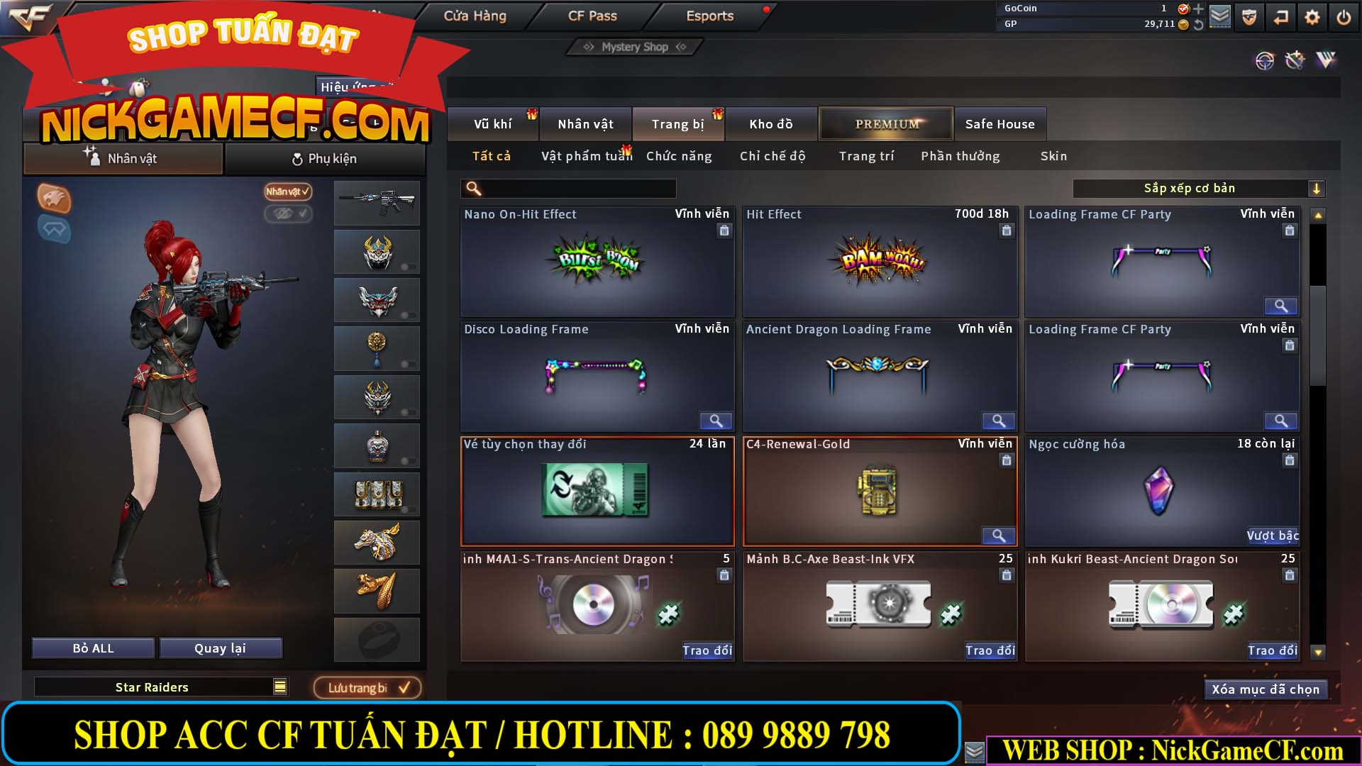 MÃ CF13161 - GIÁ : 3M5 - CHIẾN C4 SIÊU NÉT - TRÙM TÂN BINH - VIP5