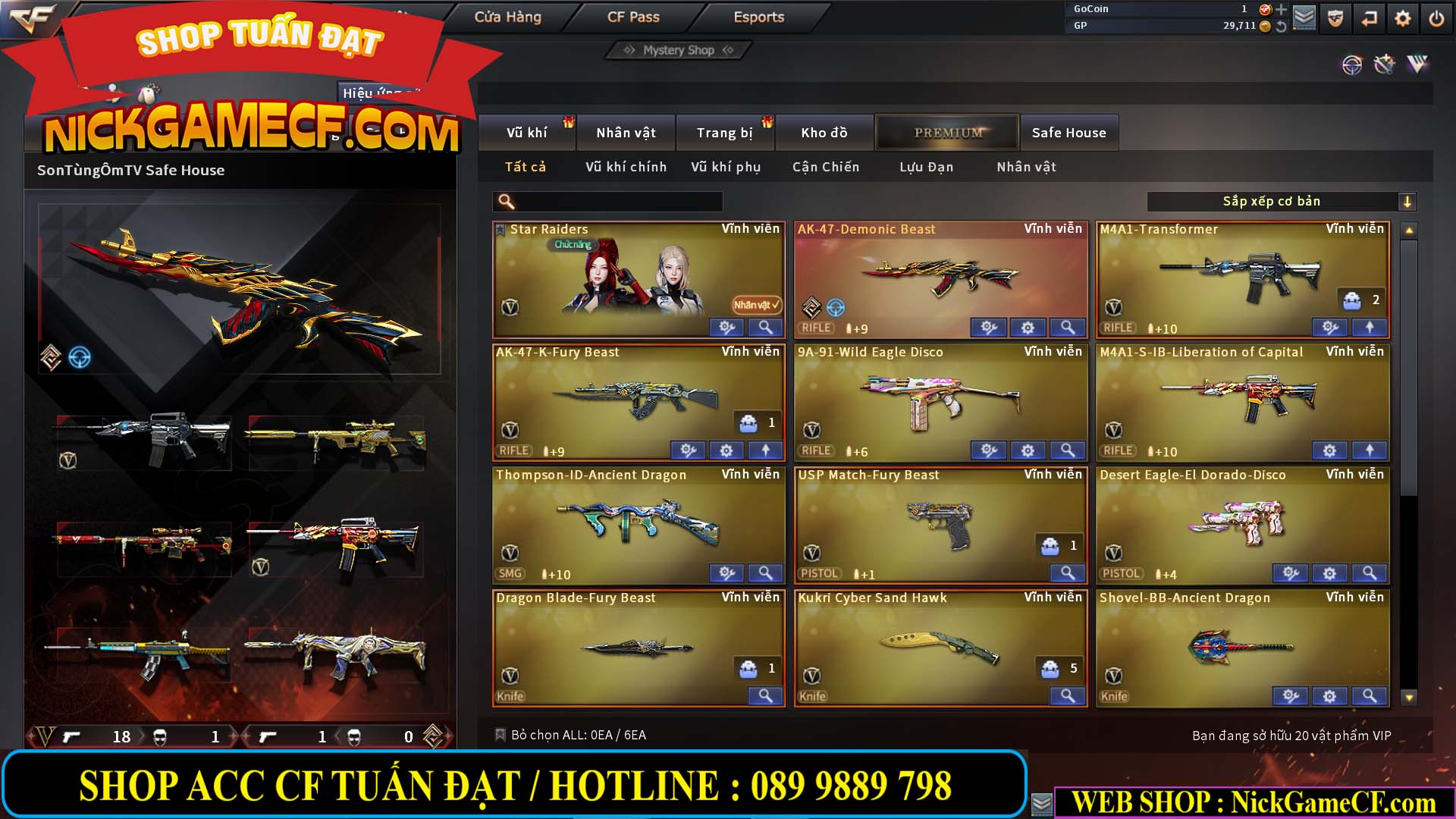 MÃ CF13161 - GIÁ : 3M5 - CHIẾN C4 SIÊU NÉT - TRÙM TÂN BINH - VIP5