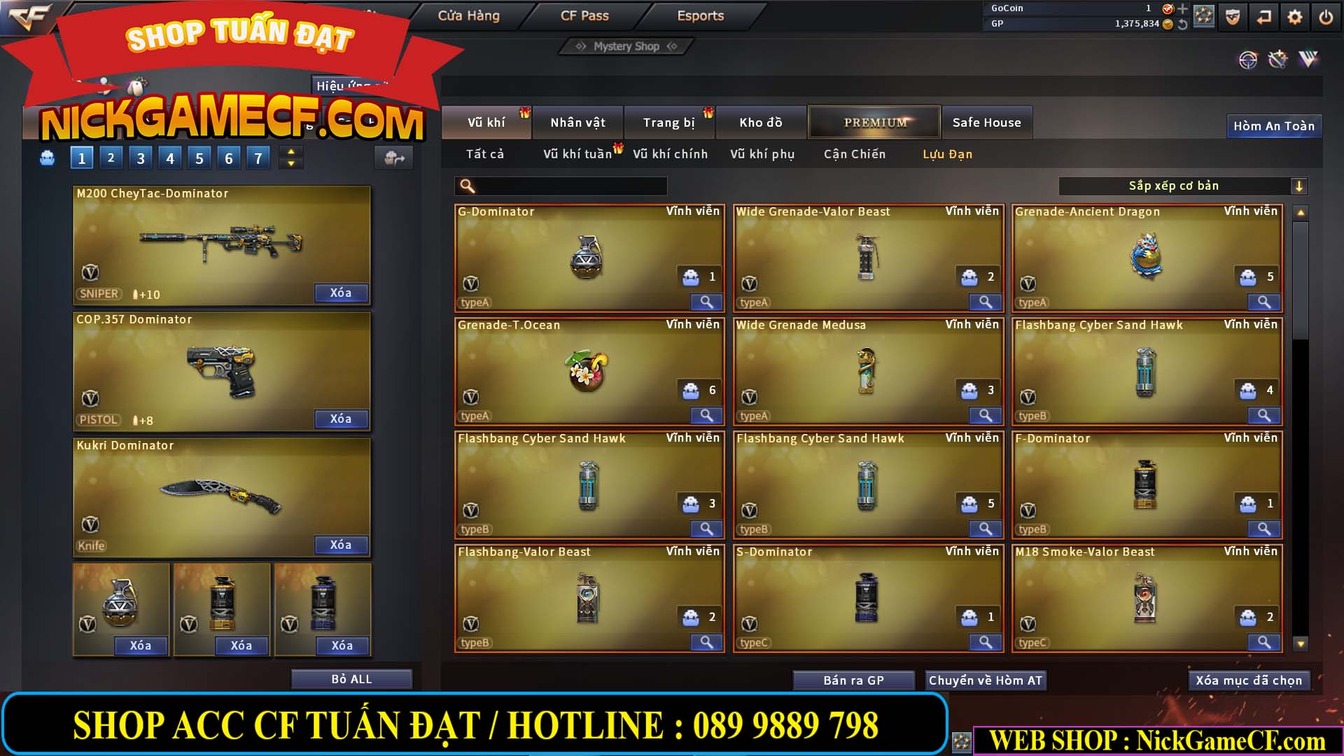 MÃ CF13248 - GIÁ : 3999K - CHIẾN  C4 SIÊU NÉT - 33 VIP - VIP6