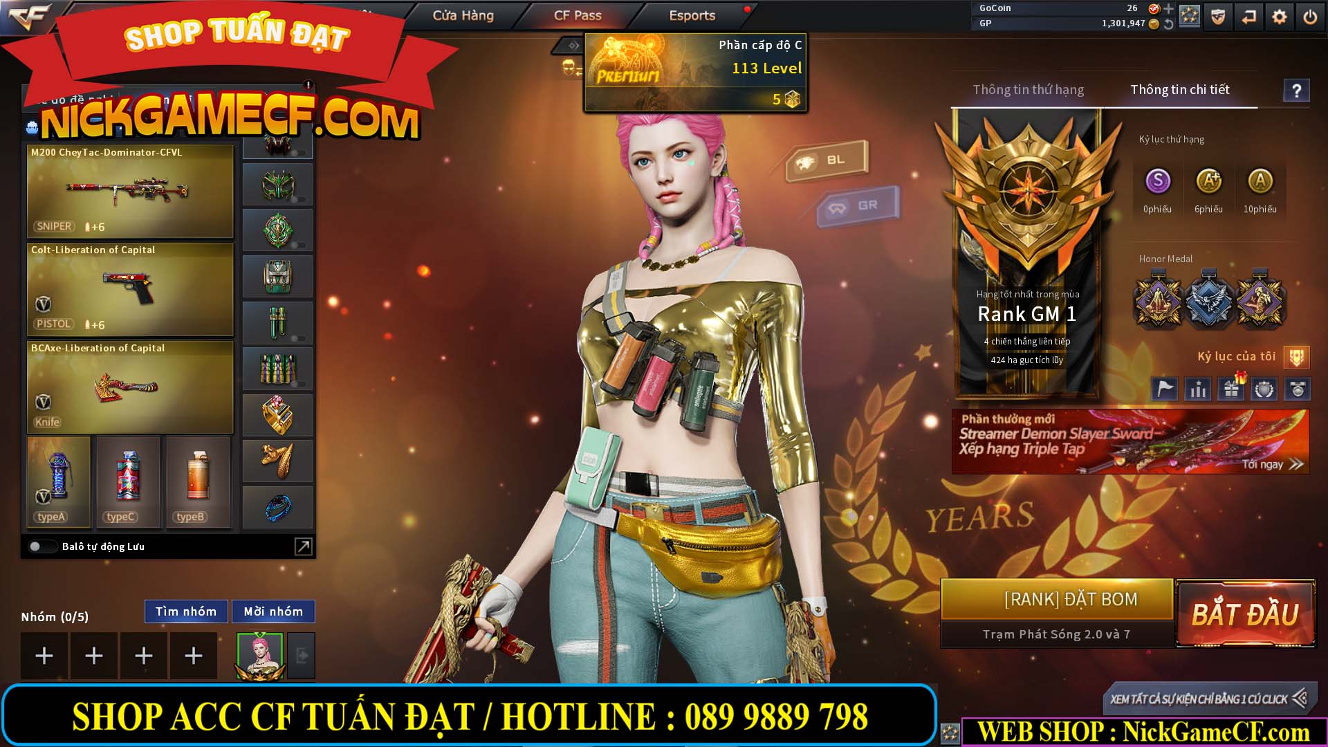 MÃ CF13327 - GIÁ : 1999K - CHIẾN C4 XINH - 16 VIP - GẦN VIP5