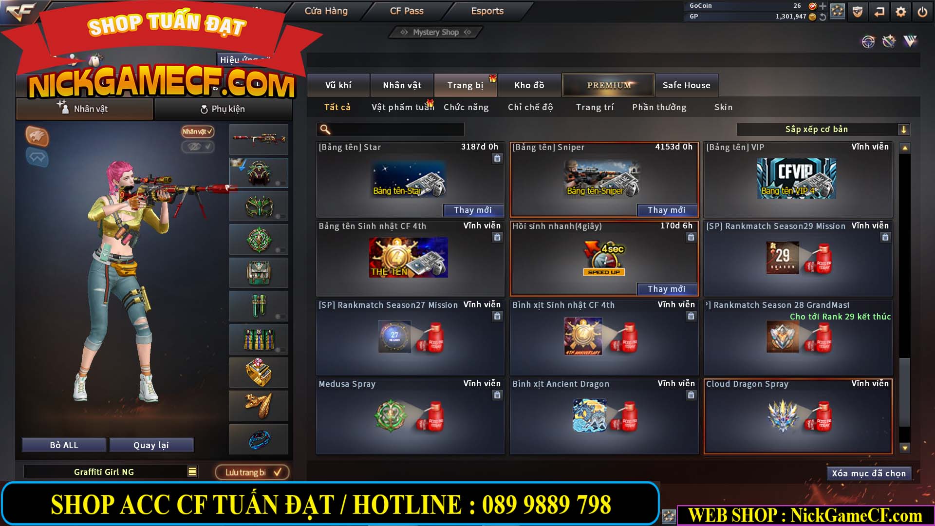 MÃ CF13327 - GIÁ : 1999K - CHIẾN C4 XINH - 16 VIP - GẦN VIP5