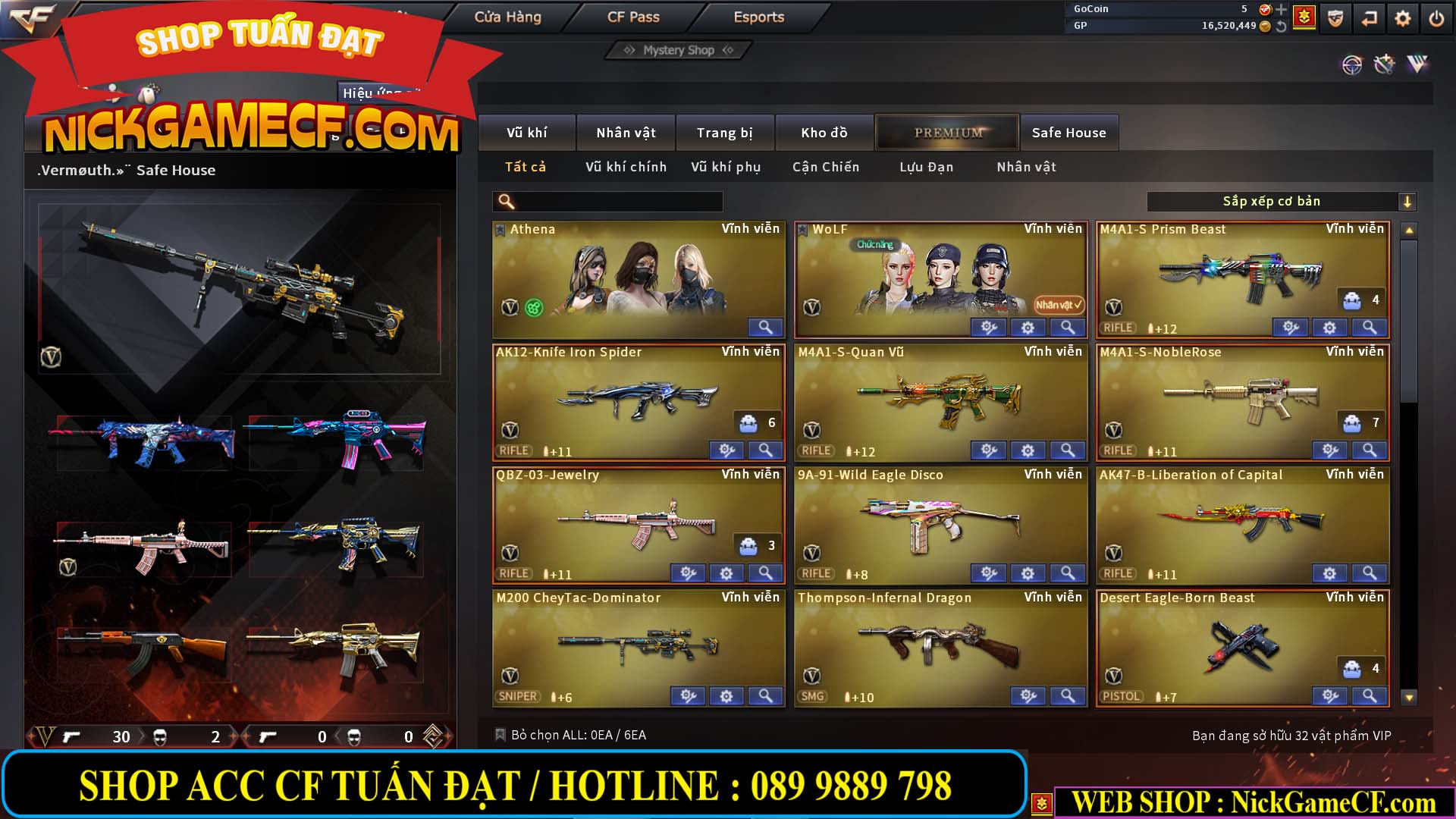 MÃ CF13352 - GIÁ : 3650K - CHIẾN C4 XINH XINH - 32 VIP - VIP5