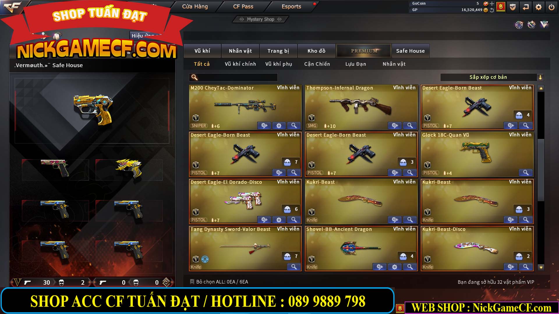 MÃ CF13352 - GIÁ : 3650K - CHIẾN C4 XINH XINH - 32 VIP - VIP5