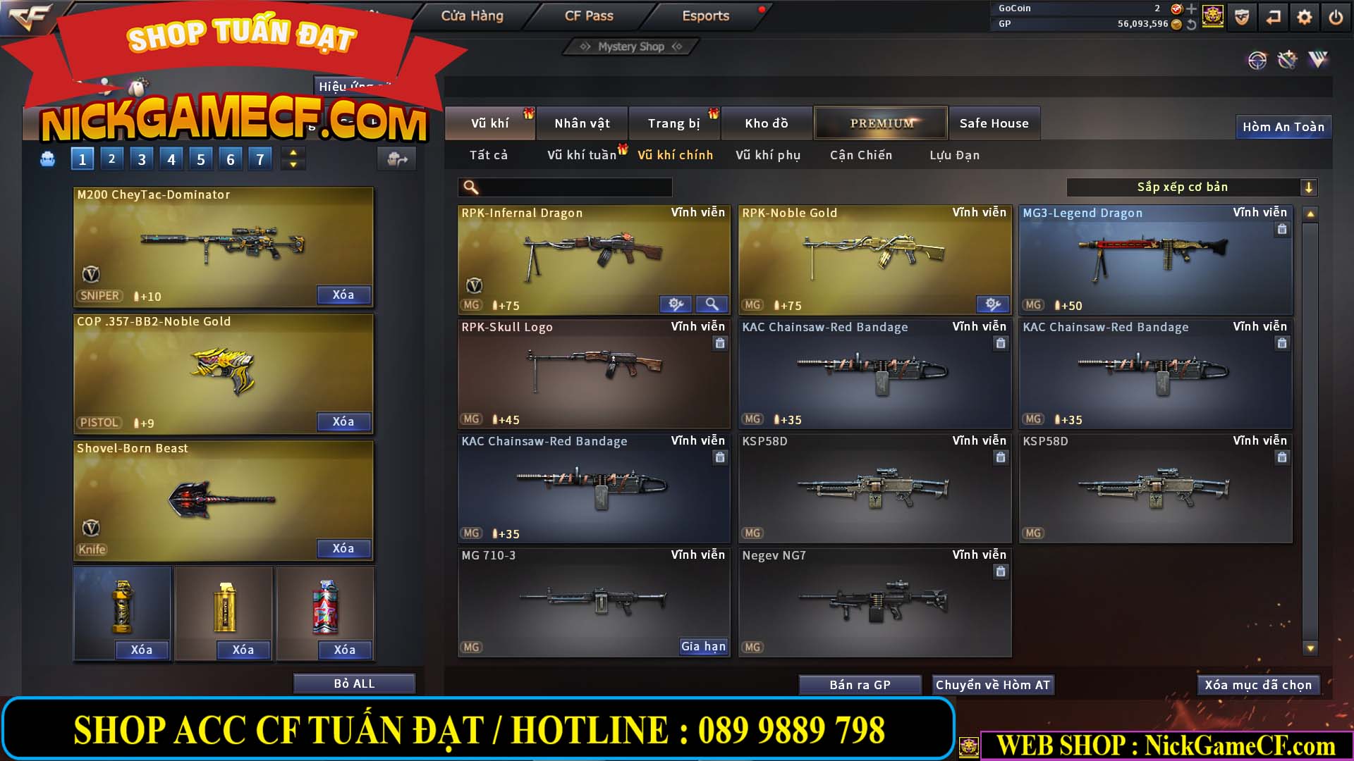 MÃ CF13354 - GIÁ : 3899K - CHIẾN C4 ĐẸP - 30 VIP - GẦN VIP4