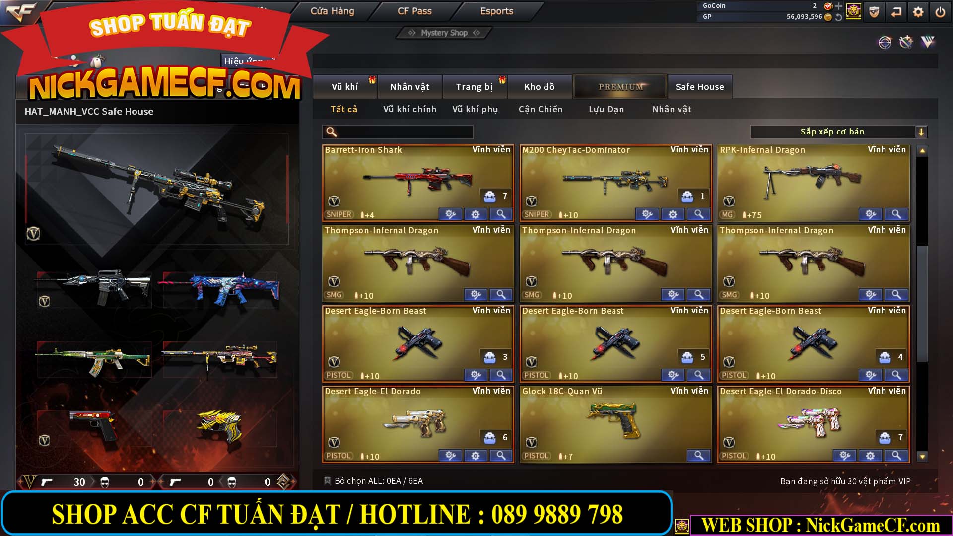 MÃ CF13354 - GIÁ : 3899K - CHIẾN C4 ĐẸP - 30 VIP - GẦN VIP4