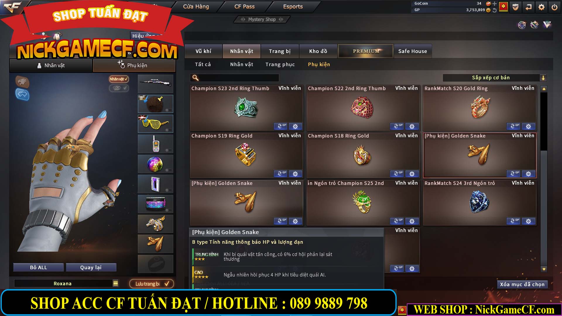 MÃ CF13366 - GIÁ : 4350K - CHIẾN C4 XINH - SNIP XỊN - 22 VIP - VIP6
