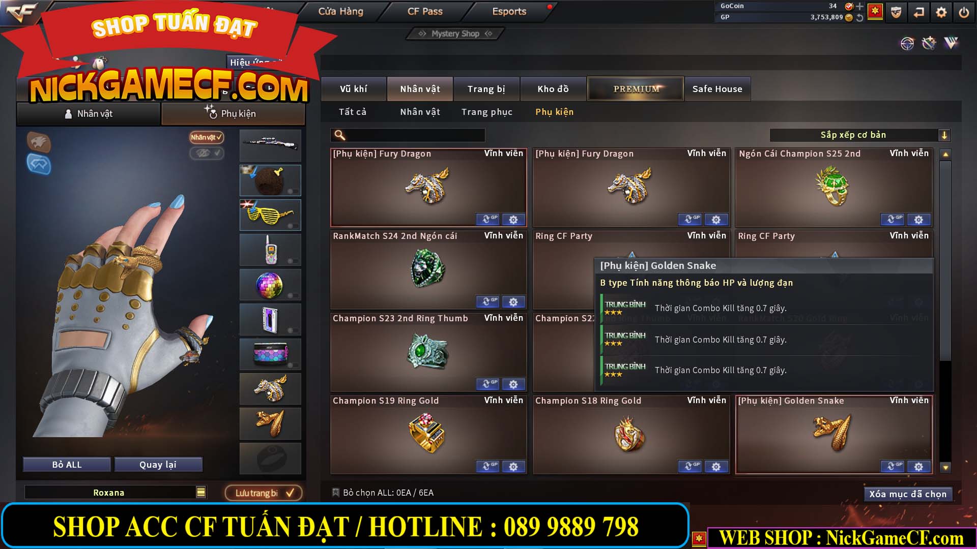 MÃ CF13366 - GIÁ : 4350K - CHIẾN C4 XINH - SNIP XỊN - 22 VIP - VIP6