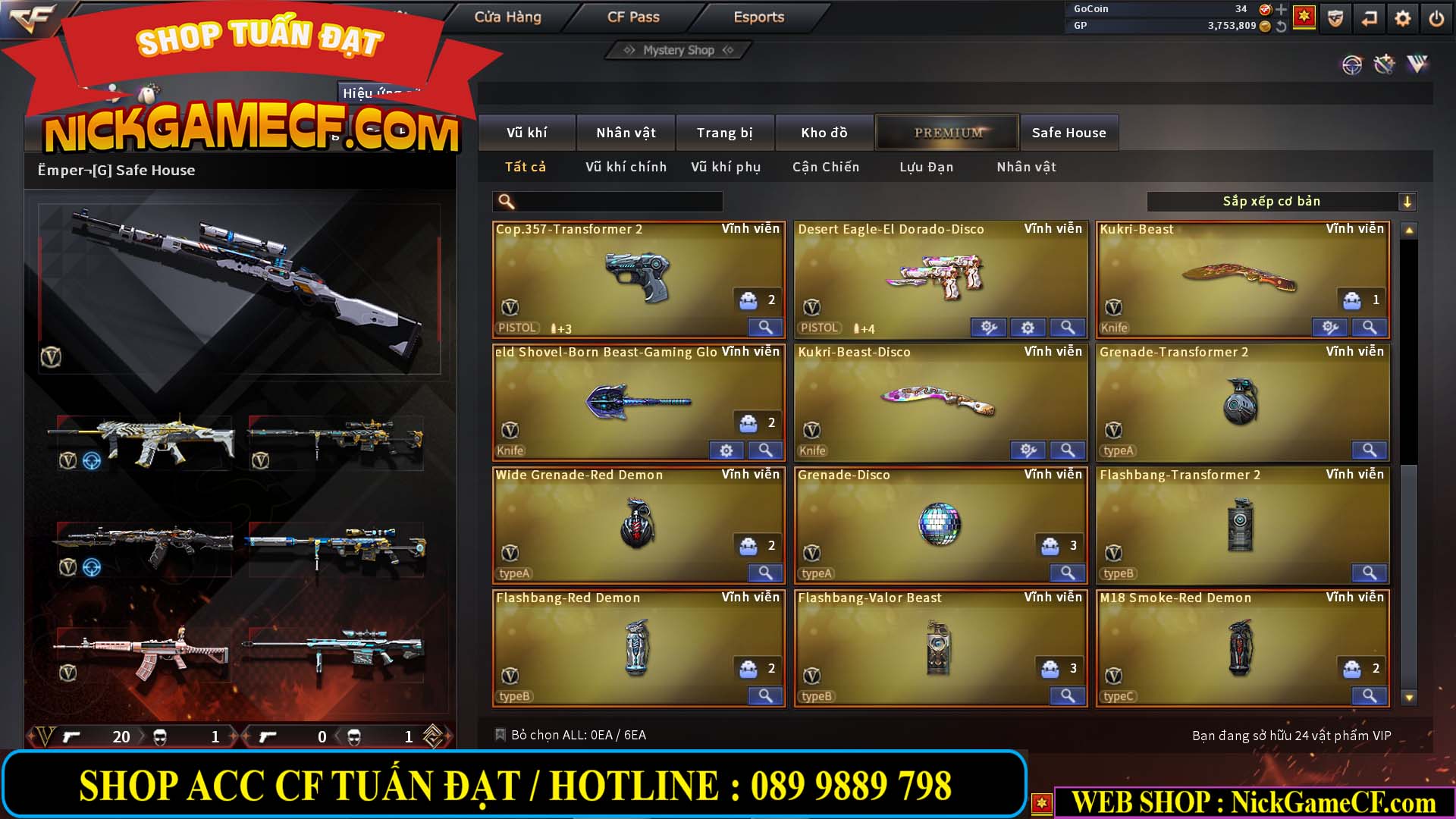 MÃ CF13366 - GIÁ : 4350K - CHIẾN C4 XINH - SNIP XỊN - 22 VIP - VIP6