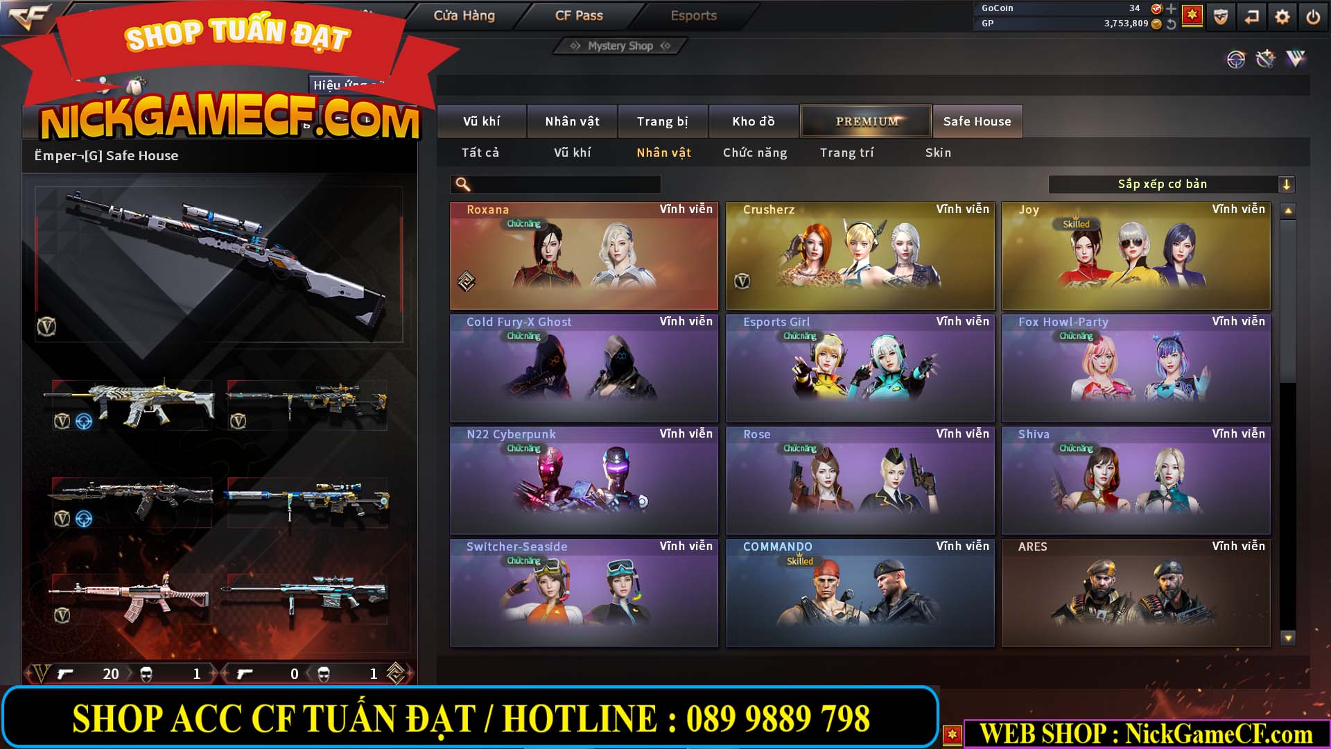 MÃ CF13366 - GIÁ : 4350K - CHIẾN C4 XINH - SNIP XỊN - 22 VIP - VIP6
