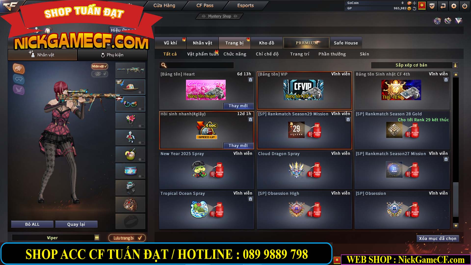 MÃ CF13373 - GIÁ : 2450K - CHIẾN C4 SIÊU XINH - 14 VIP - VIP4