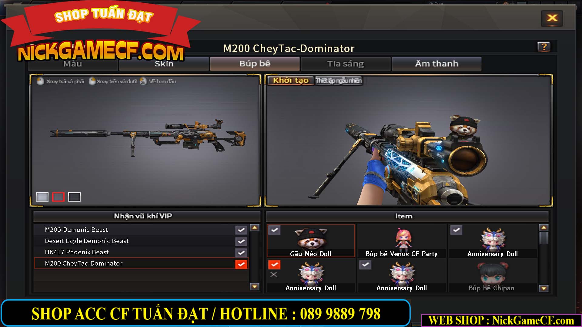 MÃ CF13385 - GIÁ : 2750K - SIÊU HOT - COMBO DEMONIC - VIP2