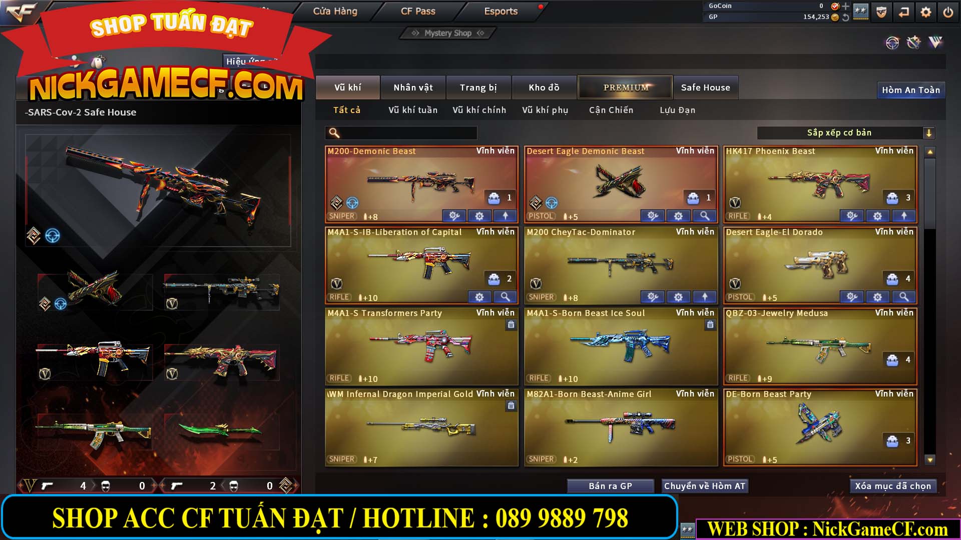 MÃ CF13385 - GIÁ : 2750K - SIÊU HOT - COMBO DEMONIC - VIP2