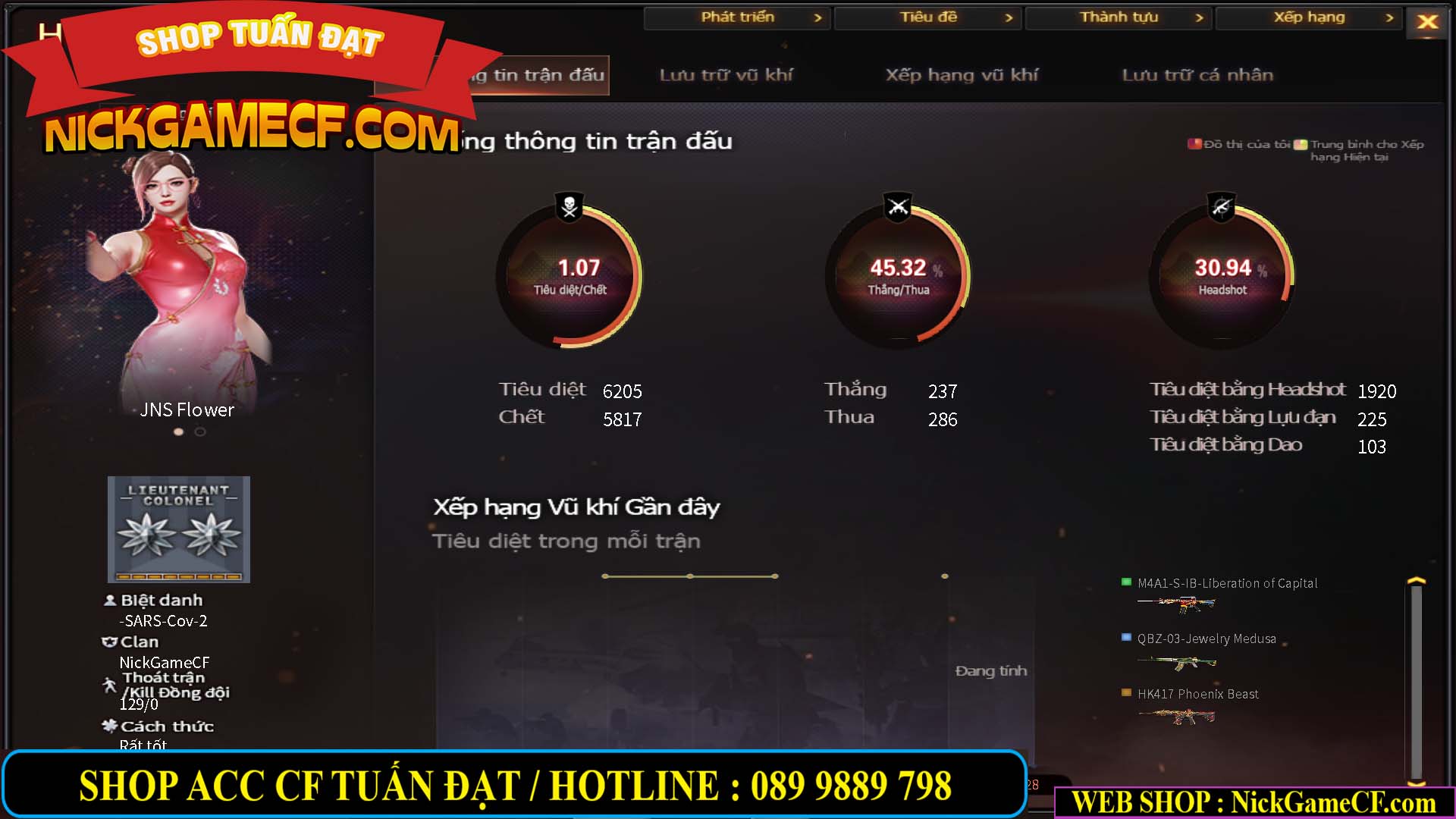 MÃ CF13385 - GIÁ : 2750K - SIÊU HOT - COMBO DEMONIC - VIP2