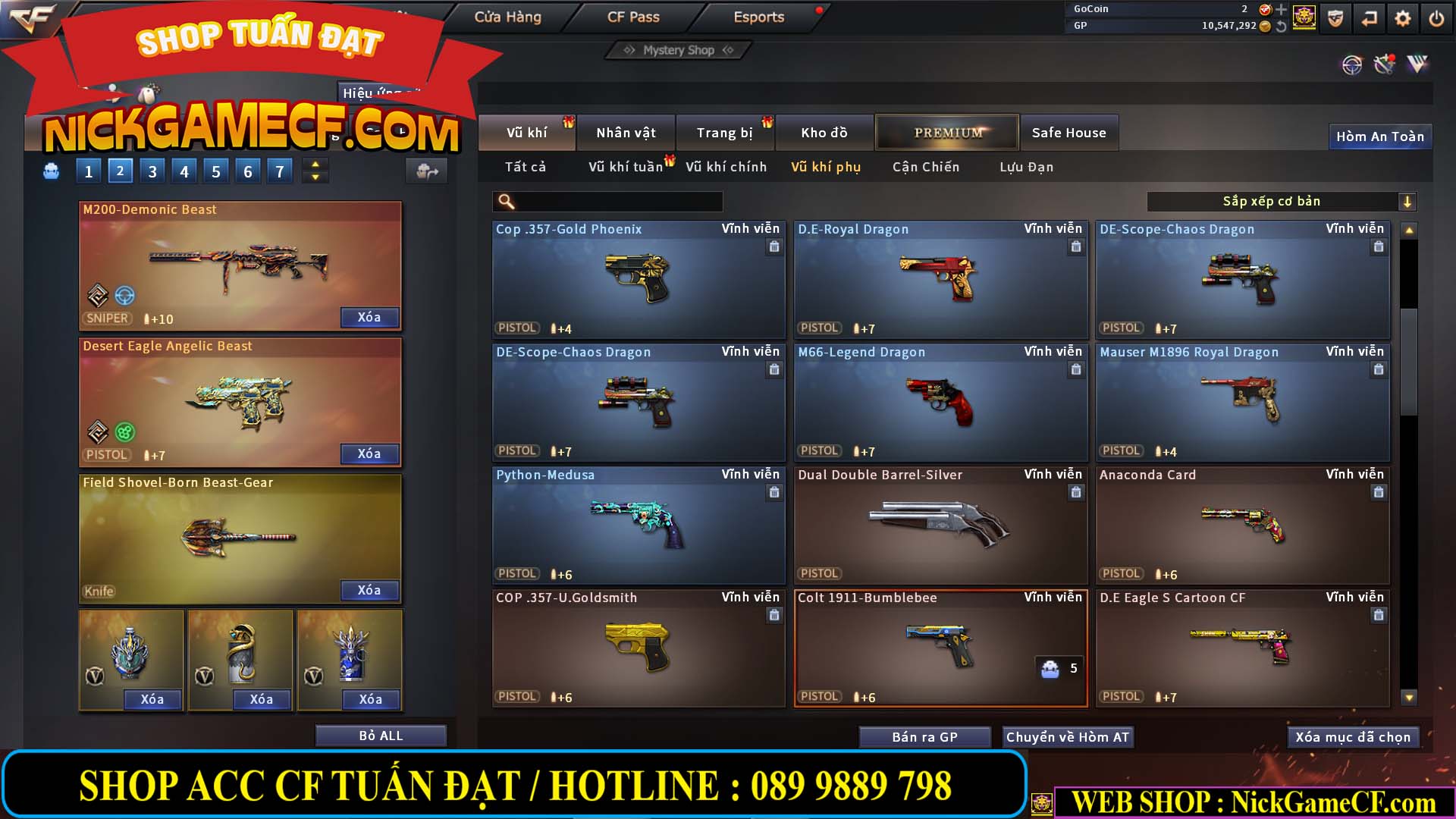 MÃ CF13396 - GIÁ : 5999K - DÂN CHƠI C4 SƯU TẦM - VIP7