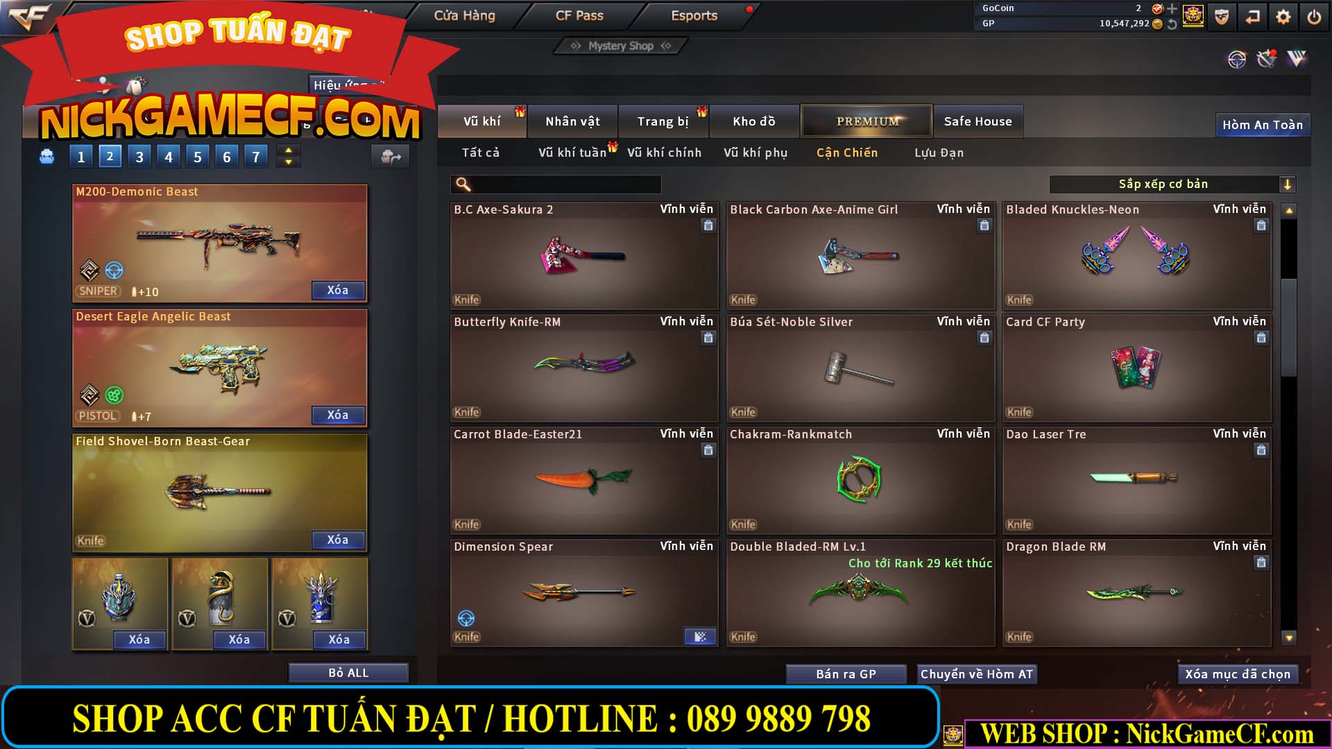 MÃ CF13396 - GIÁ : 5999K - DÂN CHƠI C4 SƯU TẦM - VIP7