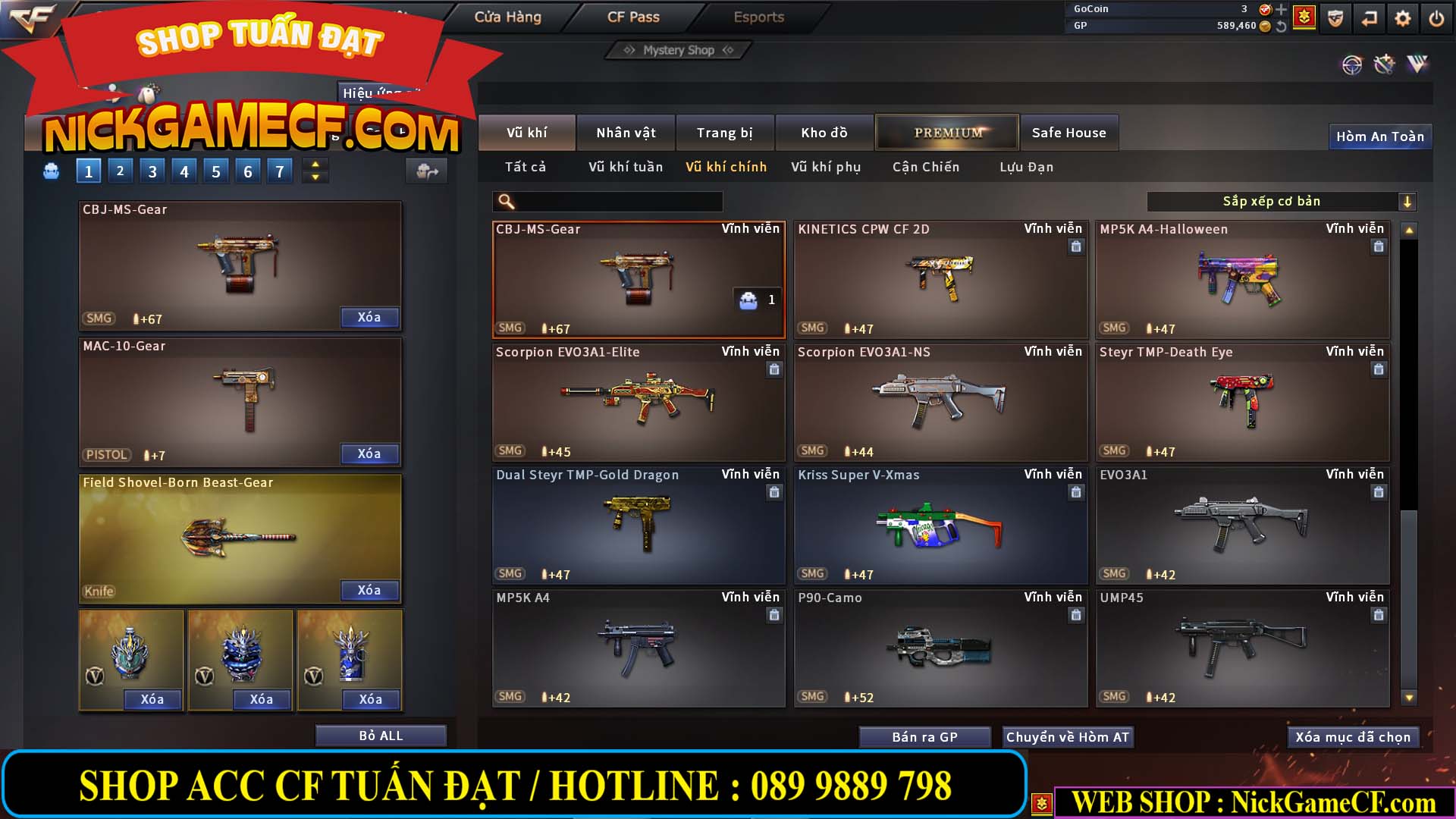 MÃ CF13399 - GIÁ : 6999K - CHIẾN ZOM ĐẸP - C4 XỊN - 50 VIP - VIP5