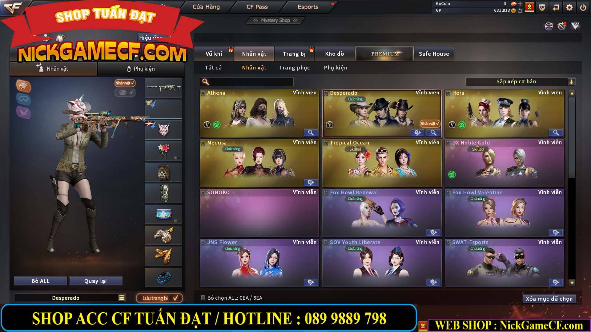 MÃ CF13399 - GIÁ : 6999K - CHIẾN ZOM ĐẸP - C4 XỊN - 50 VIP - VIP5