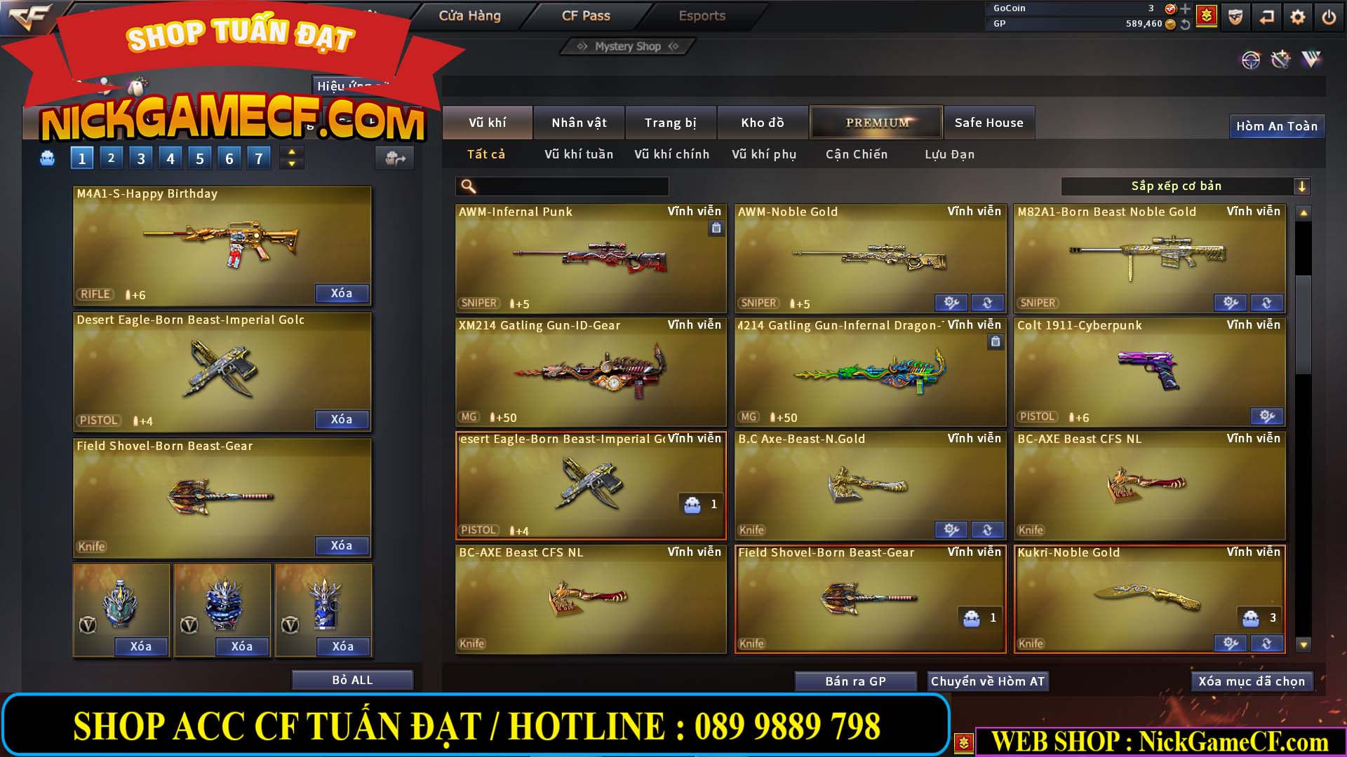 MÃ CF13399 - GIÁ : 6999K - CHIẾN ZOM ĐẸP - C4 XỊN - 50 VIP - VIP5