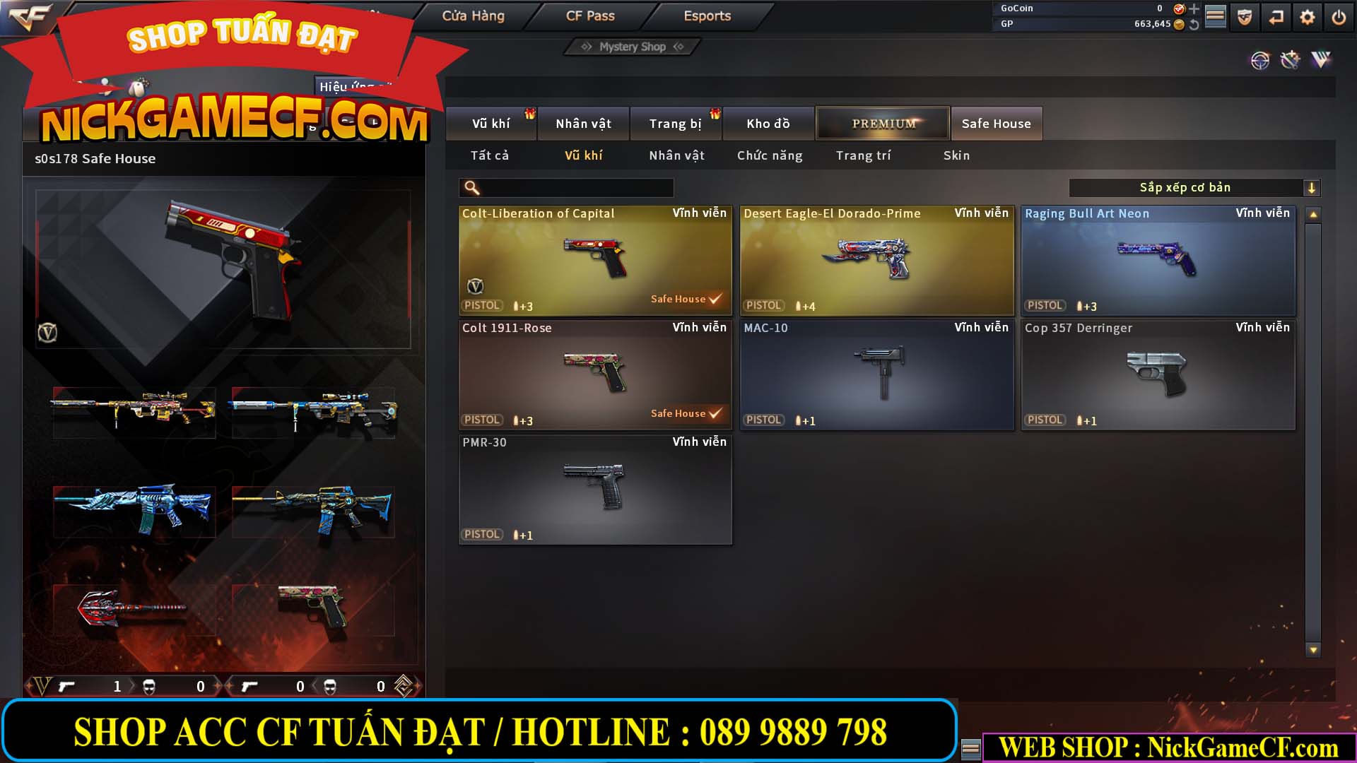 MÃ CF13408 - GIÁ : 599K - SIÊU VIP -  CHƠI CẤP TÂN BINH
