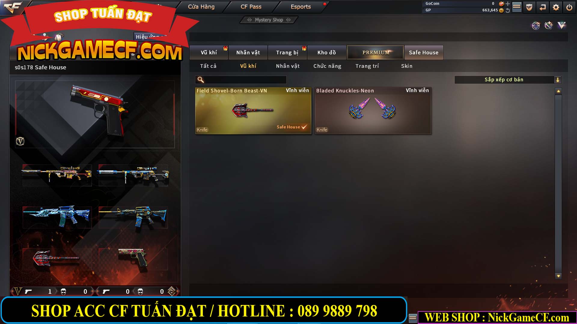 MÃ CF13408 - GIÁ : 599K - SIÊU VIP -  CHƠI CẤP TÂN BINH