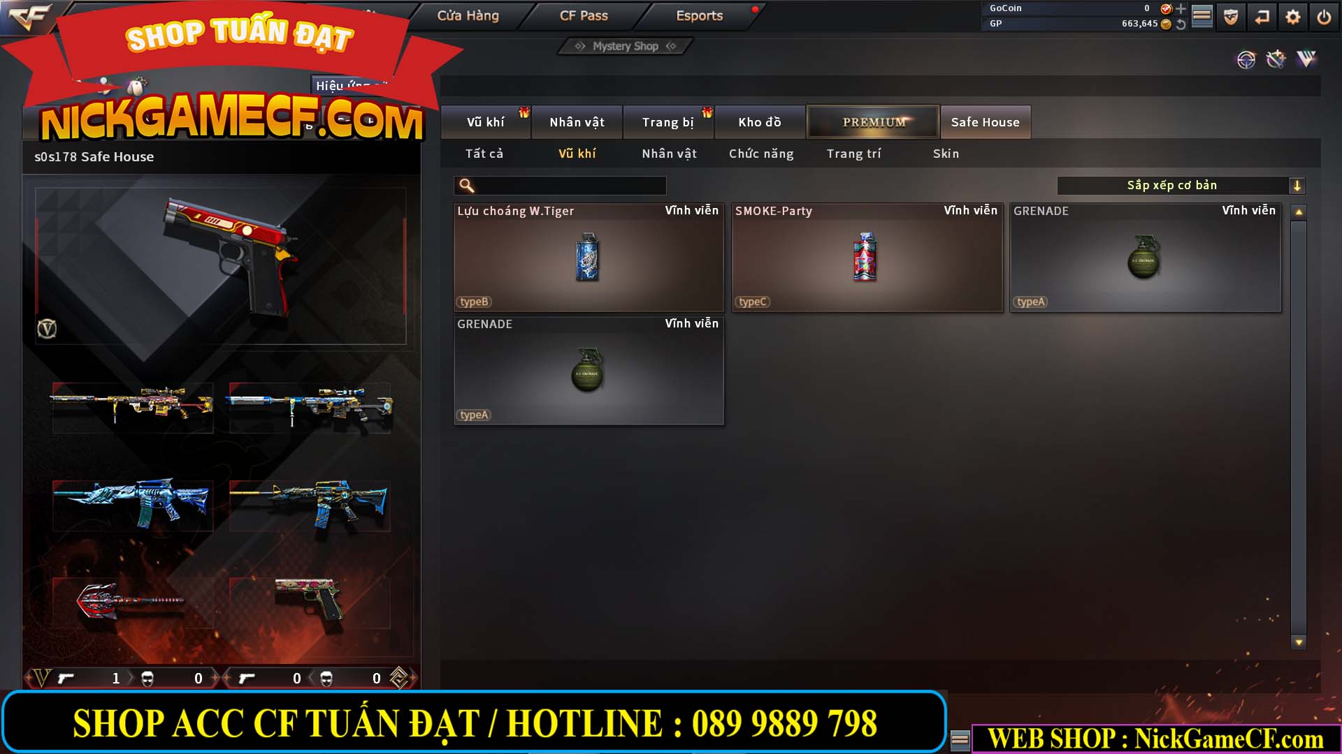 MÃ CF13408 - GIÁ : 599K - SIÊU VIP -  CHƠI CẤP TÂN BINH