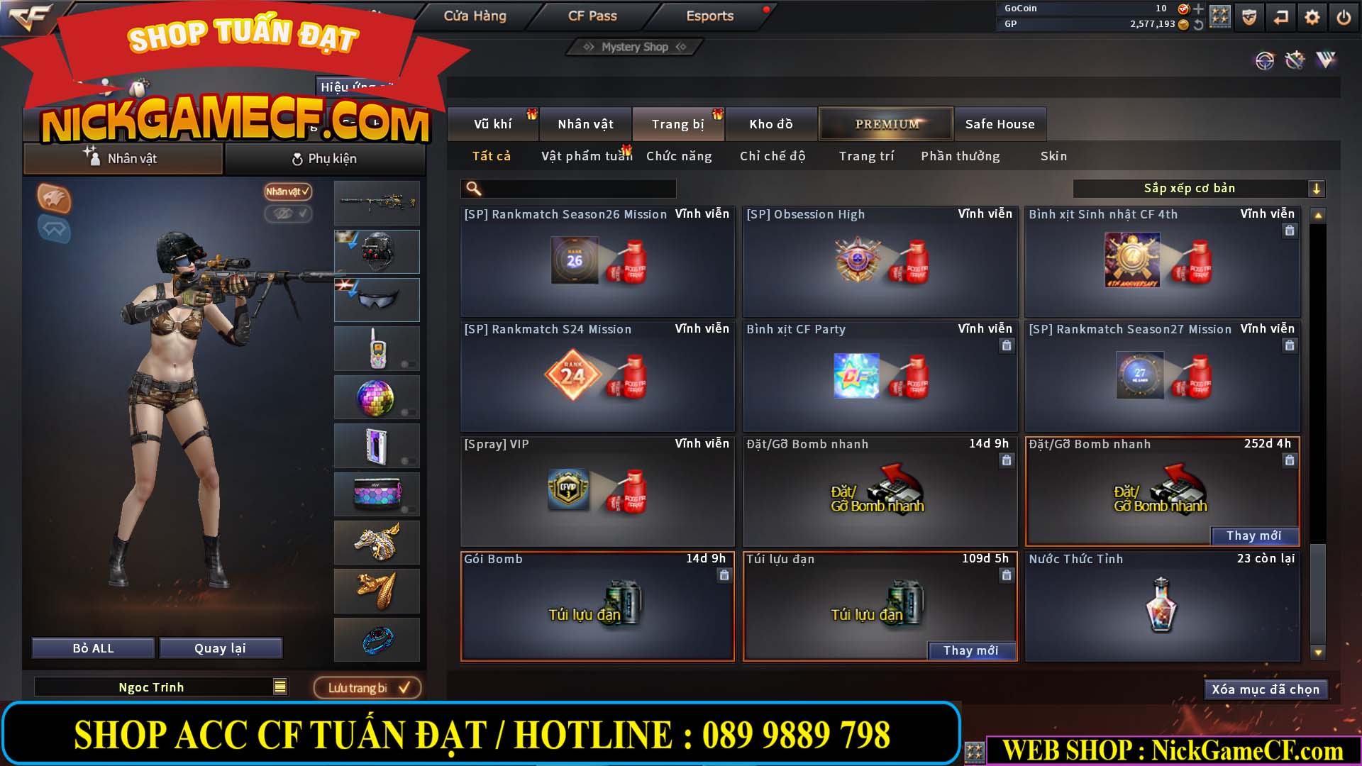 MÃ CF13412 - GIÁ : 2650K - CHIẾN C4 TANK  ĐẸP - 13 VIP - GẦN VIP4