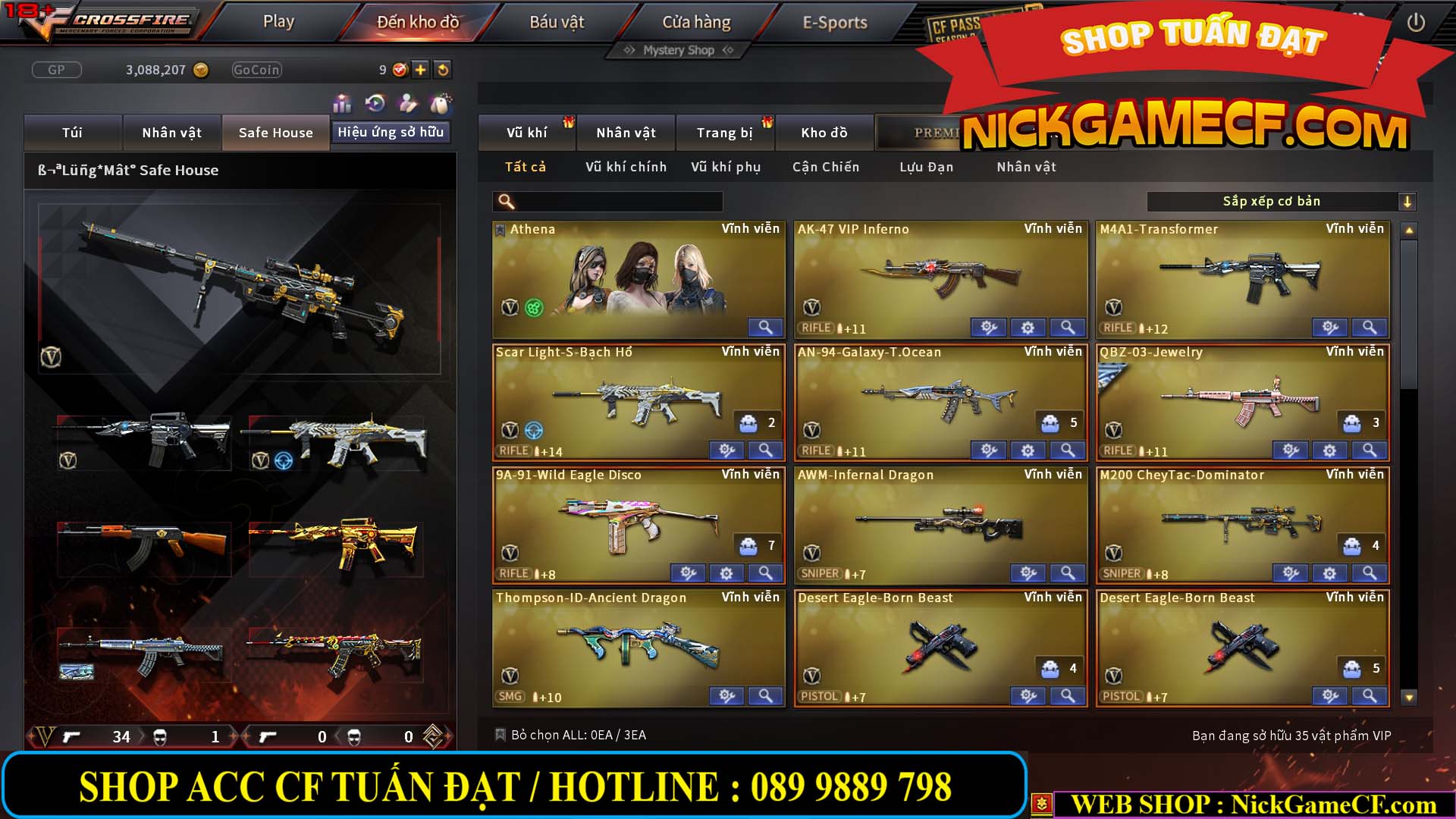 MÃ CF13463 - GIÁ : 3999K - CHIẾN C4 SIÊU XINH - 35 VIP - VIP5