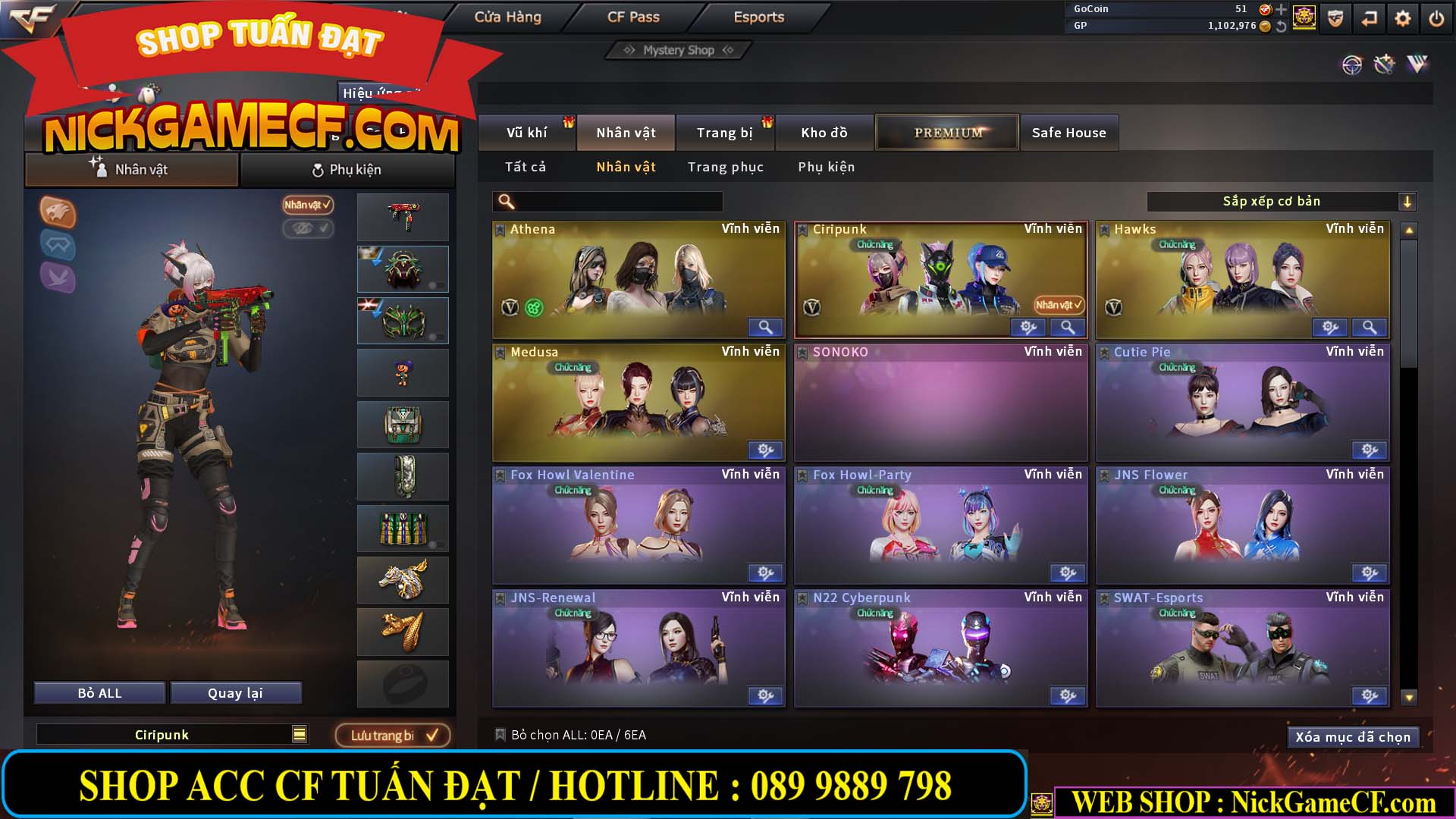 MÃ CF13556 - GIÁ : 6999K - CHIẾN ZOM - C4 - 58 VIP - GẦN VIP6