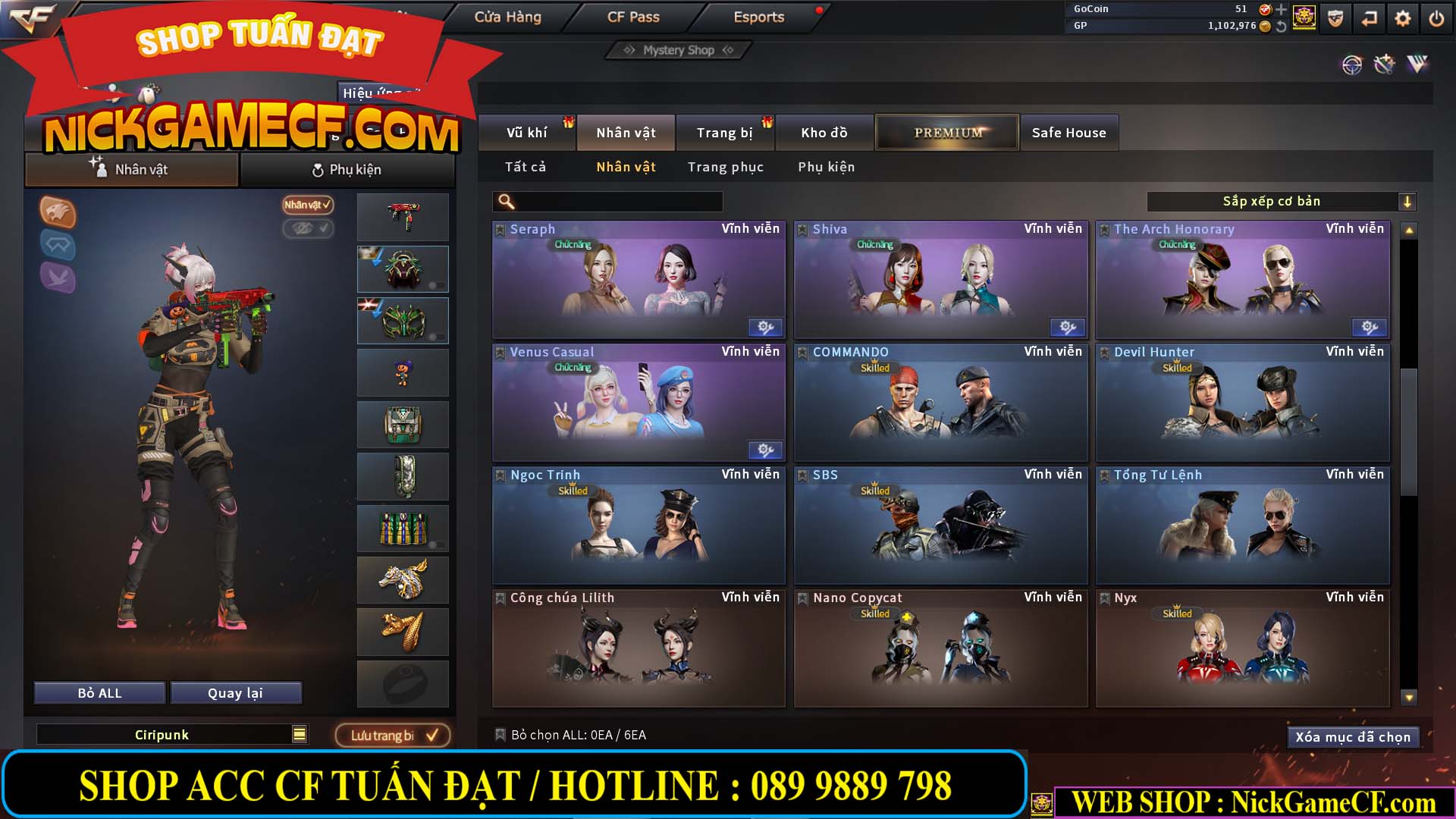 MÃ CF13556 - GIÁ : 6999K - CHIẾN ZOM - C4 - 58 VIP - GẦN VIP6