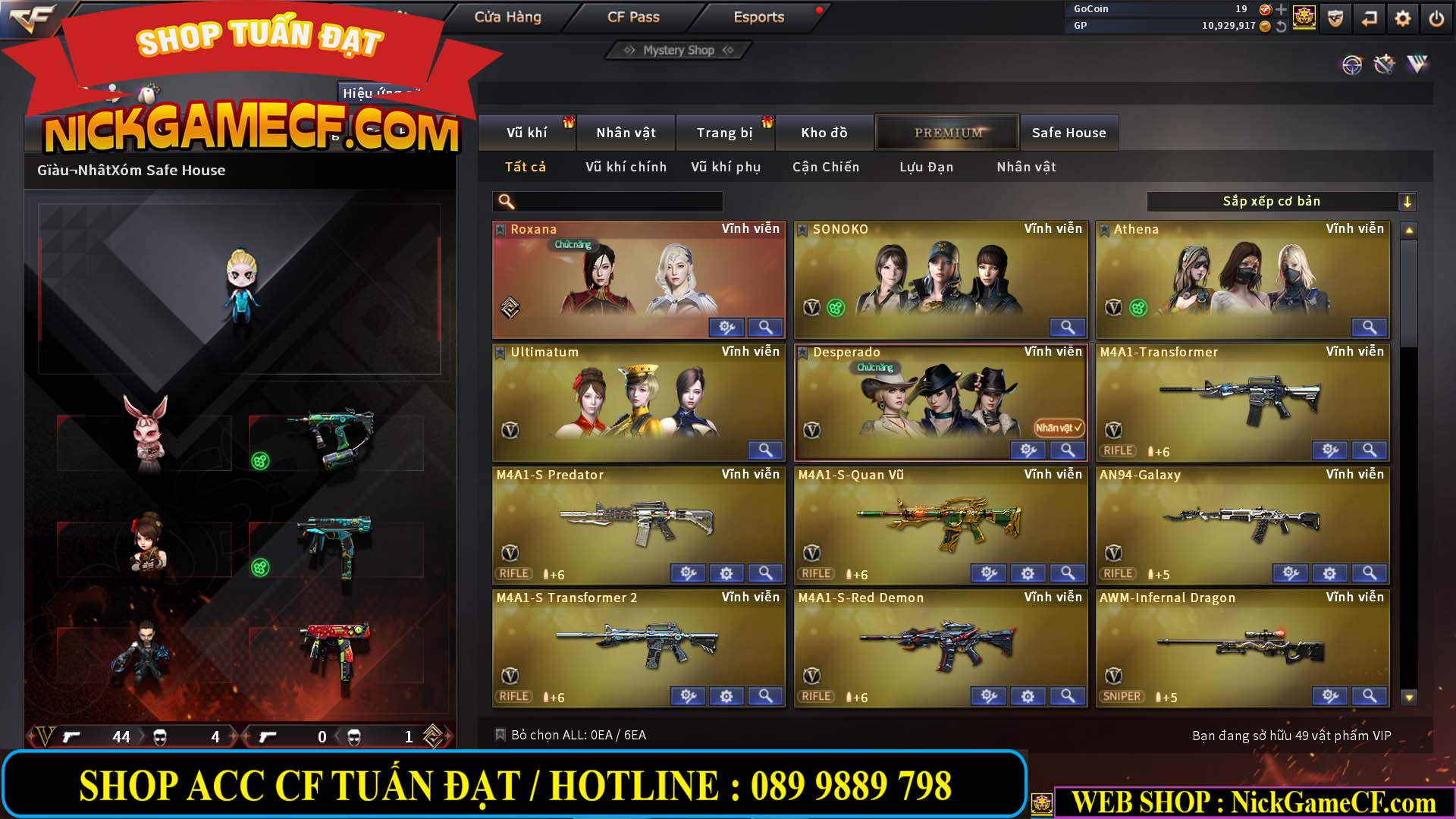 MÃ CF13593 - GIÁ : 6999K - CHIẾN ZOM XINH - C4 ĐẸP - 49 VIP - VIP6