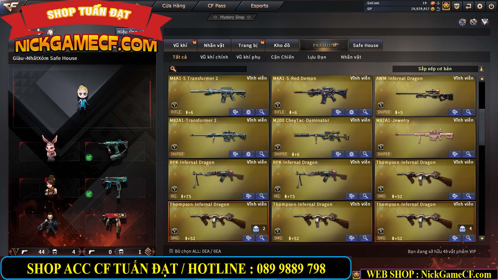 MÃ CF13593 - GIÁ : 6999K - CHIẾN ZOM XINH - C4 ĐẸP - 49 VIP - VIP6