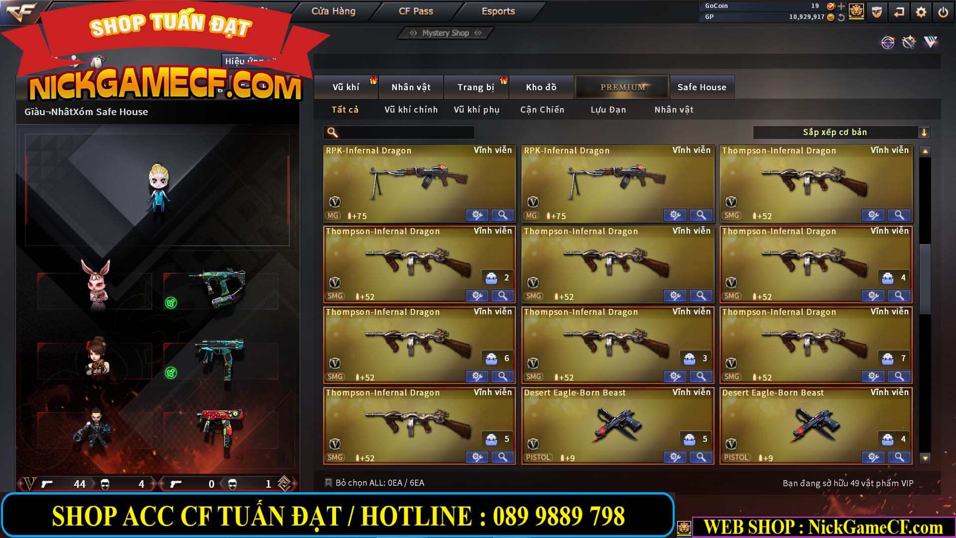 MÃ CF13593 - GIÁ : 6999K - CHIẾN ZOM XINH - C4 ĐẸP - 49 VIP - VIP6
