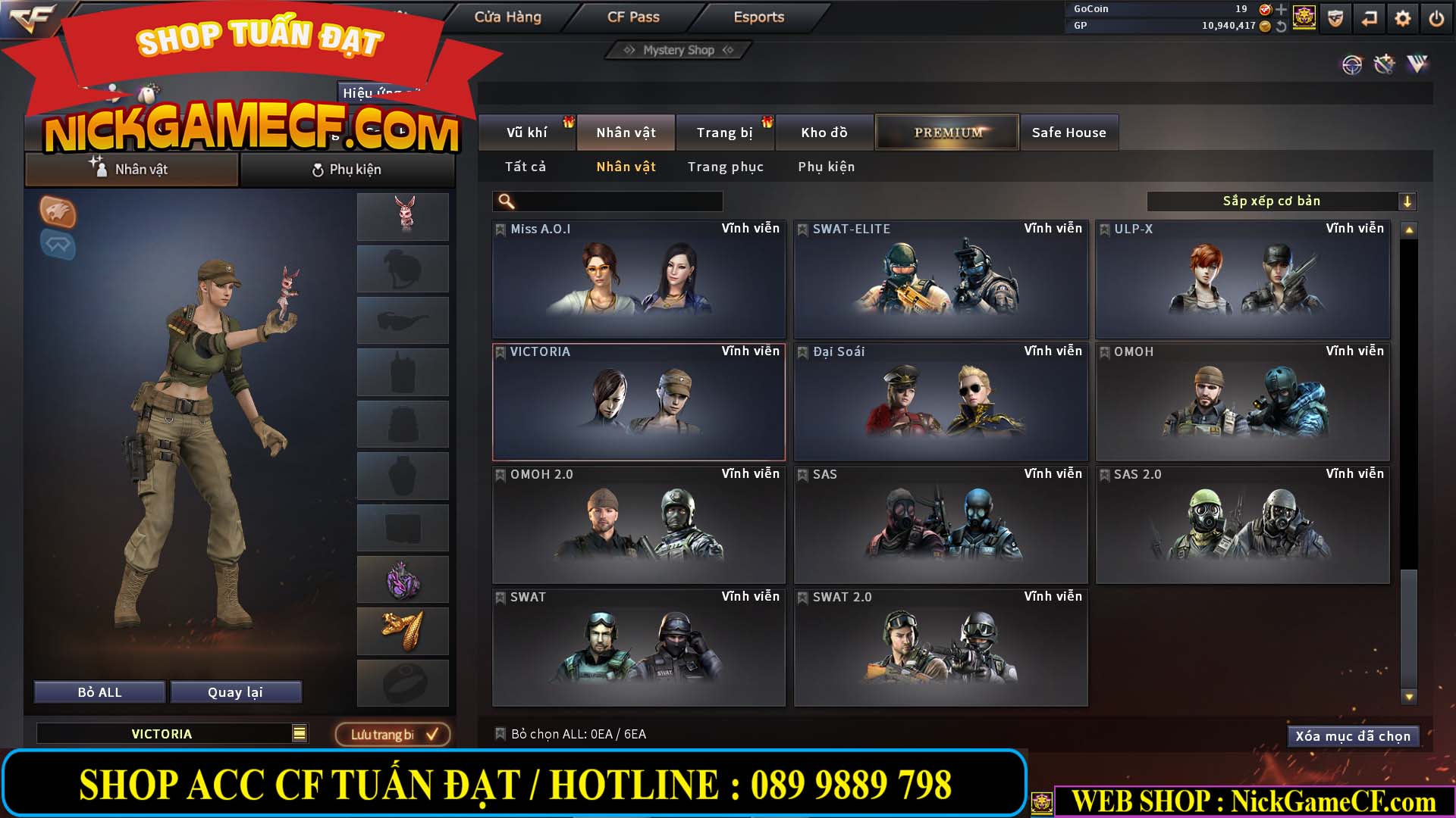 MÃ CF13593 - GIÁ : 6999K - CHIẾN ZOM XINH - C4 ĐẸP - 49 VIP - VIP6