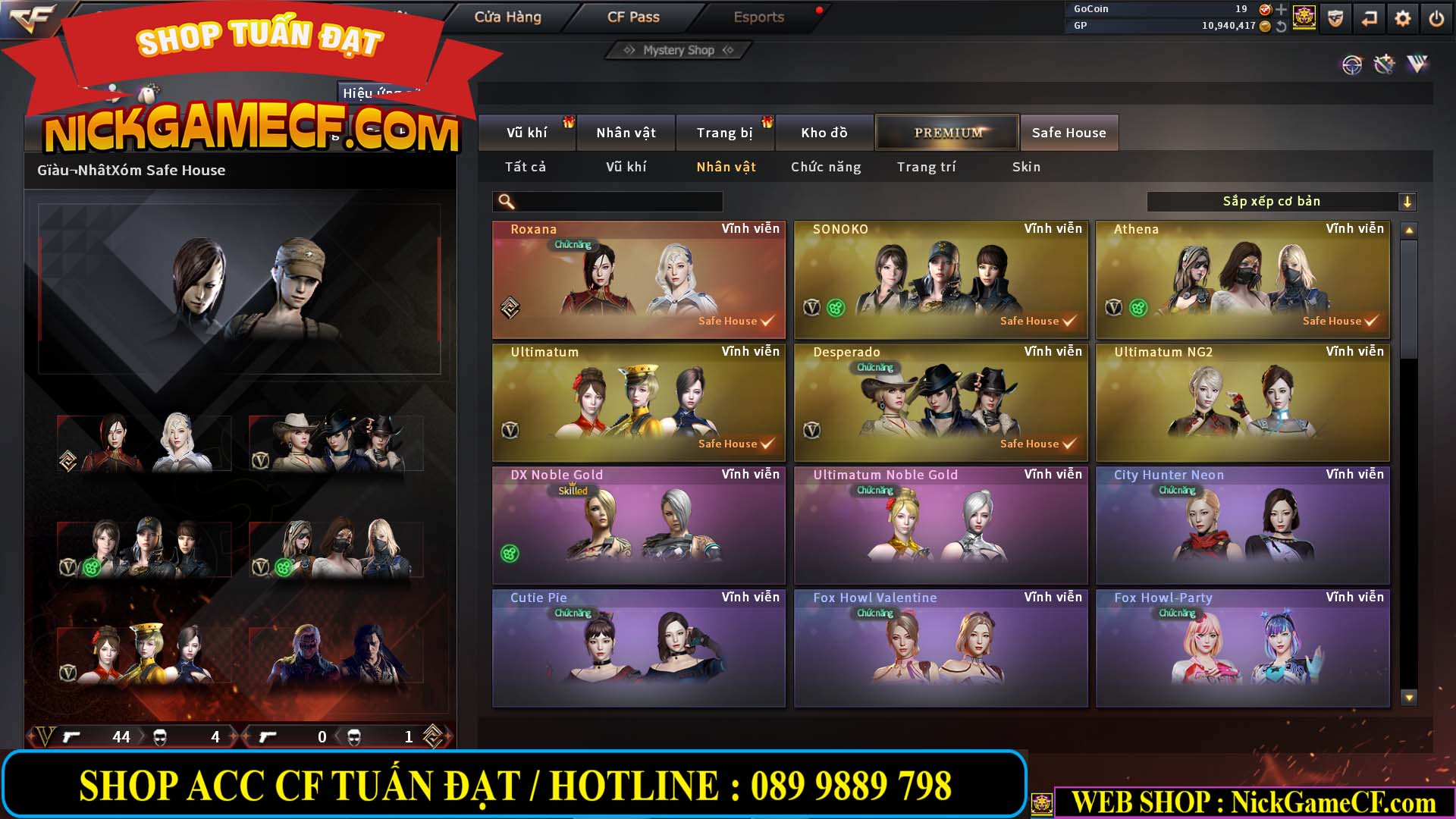 MÃ CF13593 - GIÁ : 6999K - CHIẾN ZOM XINH - C4 ĐẸP - 49 VIP - VIP6