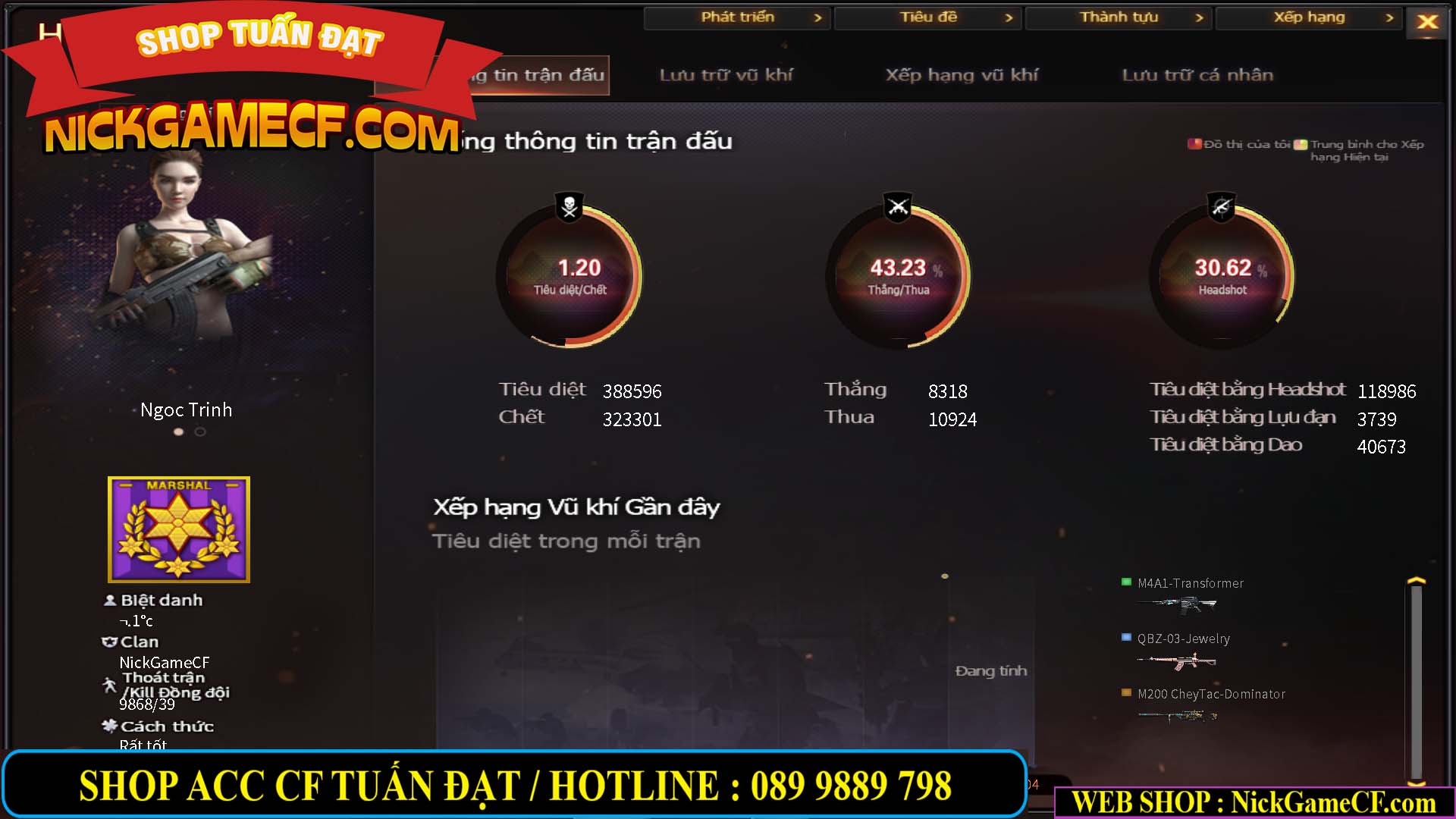 MÃ CF13598 - GIÁ : 4650K - CHIẾN C4 ĐẸP - 36 VIP - VIP5