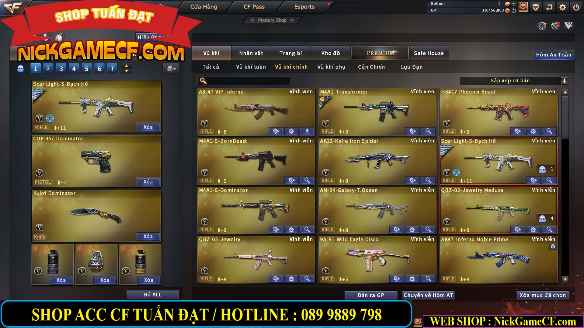 MÃ CF13633 - GIÁ : 5999K - CHIẾN C4 SIÊU ĐẸP - 47 VIP - GẦN VIP6