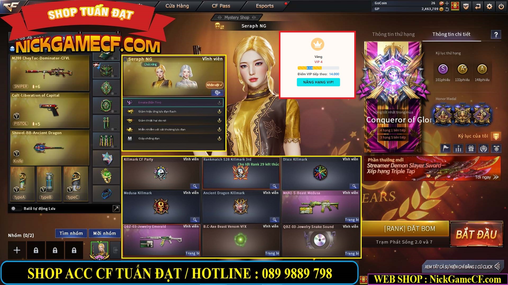 MÃ CF13640 - GIÁ : 2699K - CHIẾN C4 SIÊU XINH - 19 VIP - VIP4 WEB