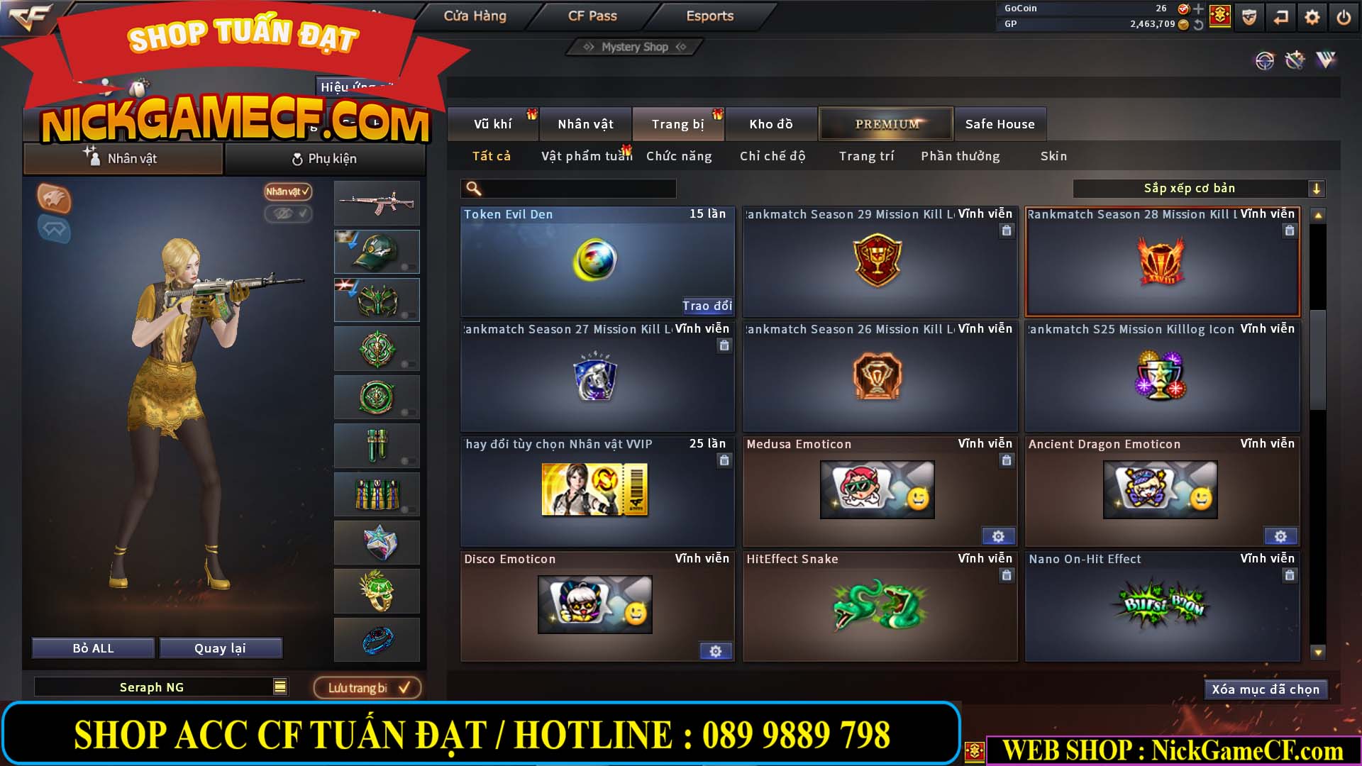 MÃ CF13640 - GIÁ : 2699K - CHIẾN C4 SIÊU XINH - 19 VIP - VIP4 WEB
