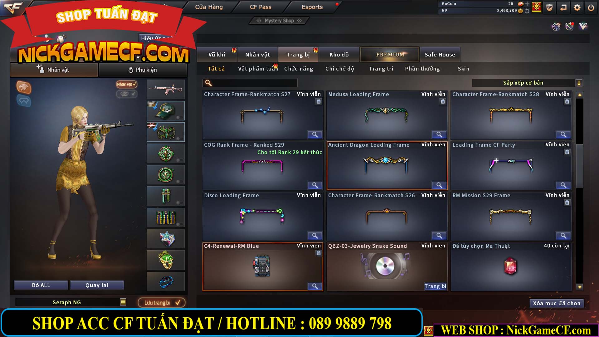 MÃ CF13640 - GIÁ : 2699K - CHIẾN C4 SIÊU XINH - 19 VIP - VIP4 WEB