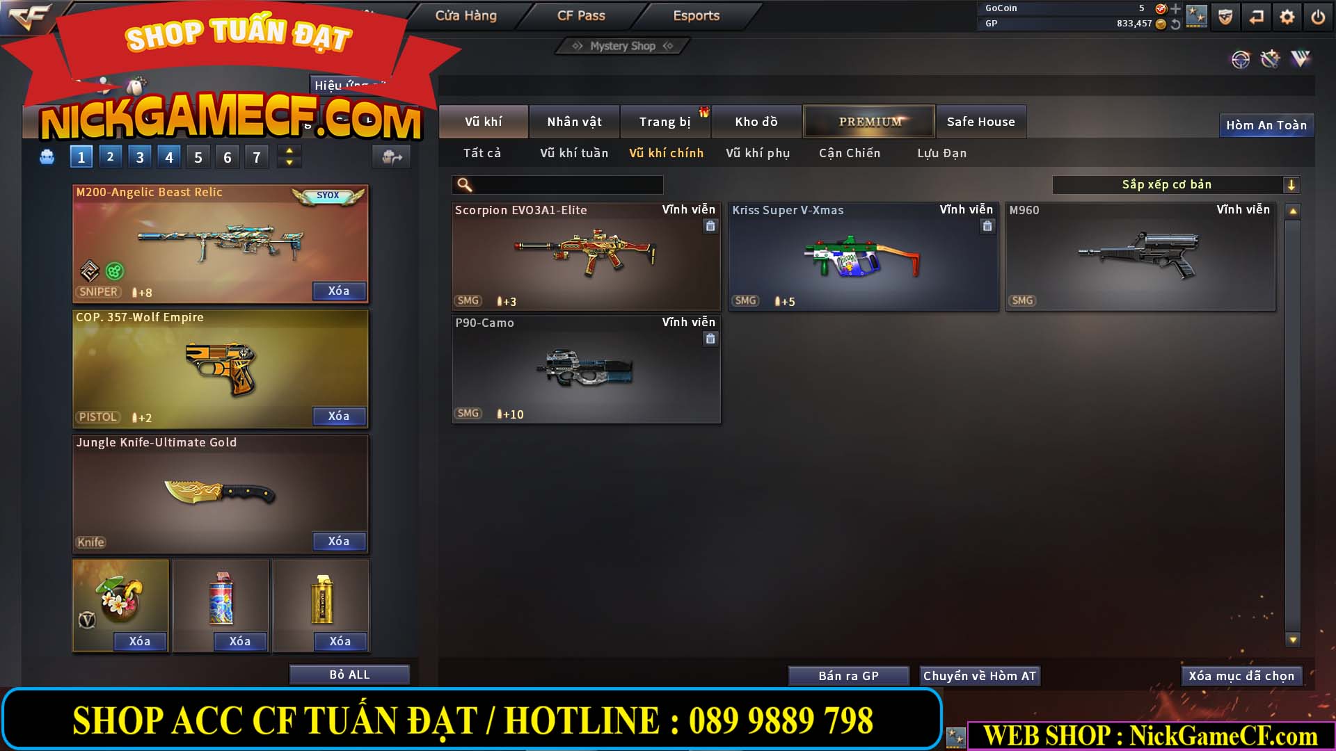 MÃ CF13688 - GIÁ : 3650K - CHIẾN C4 SIÊU HOT - 11 VIP - VIP5