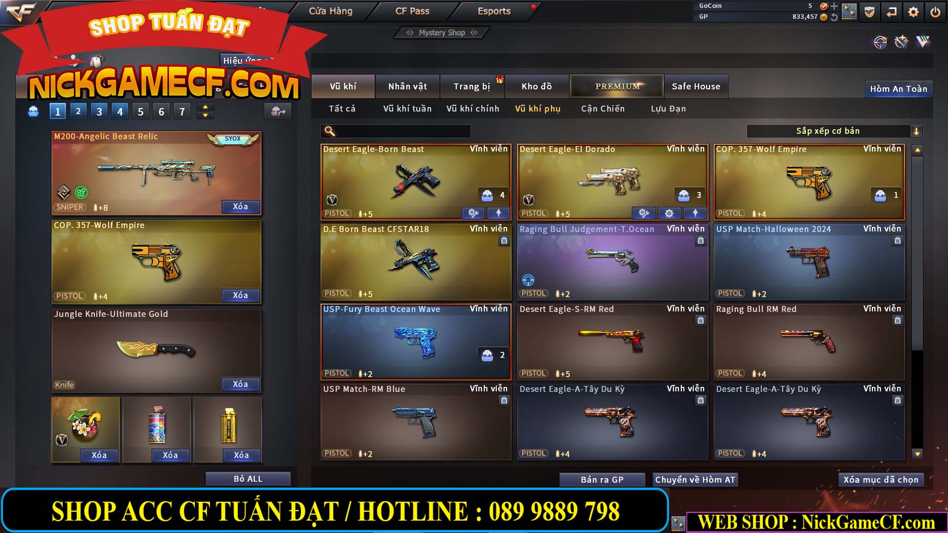 MÃ CF13688 - GIÁ : 3650K - CHIẾN C4 SIÊU HOT - 11 VIP - VIP5