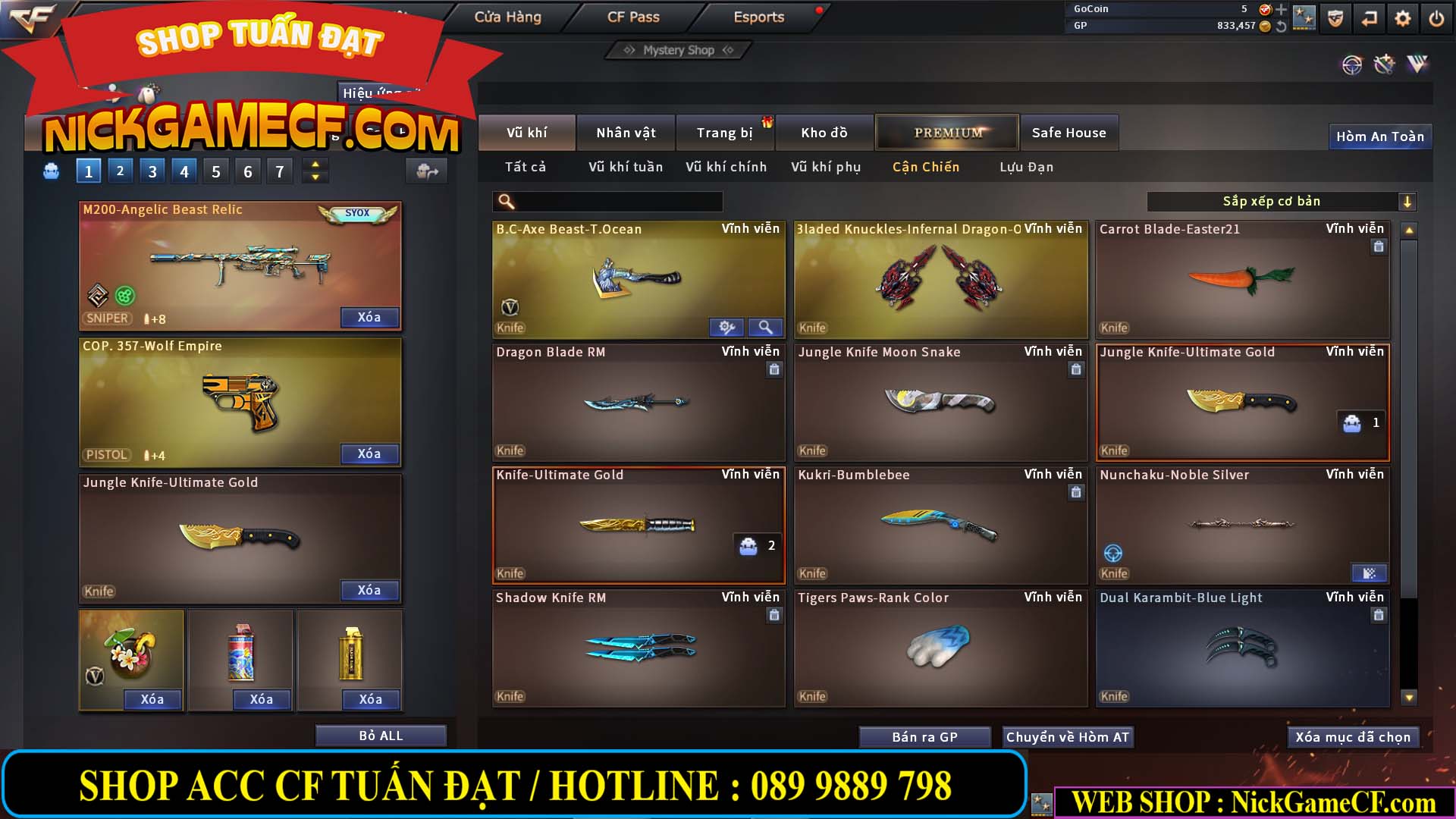 MÃ CF13688 - GIÁ : 3650K - CHIẾN C4 SIÊU HOT - 11 VIP - VIP5